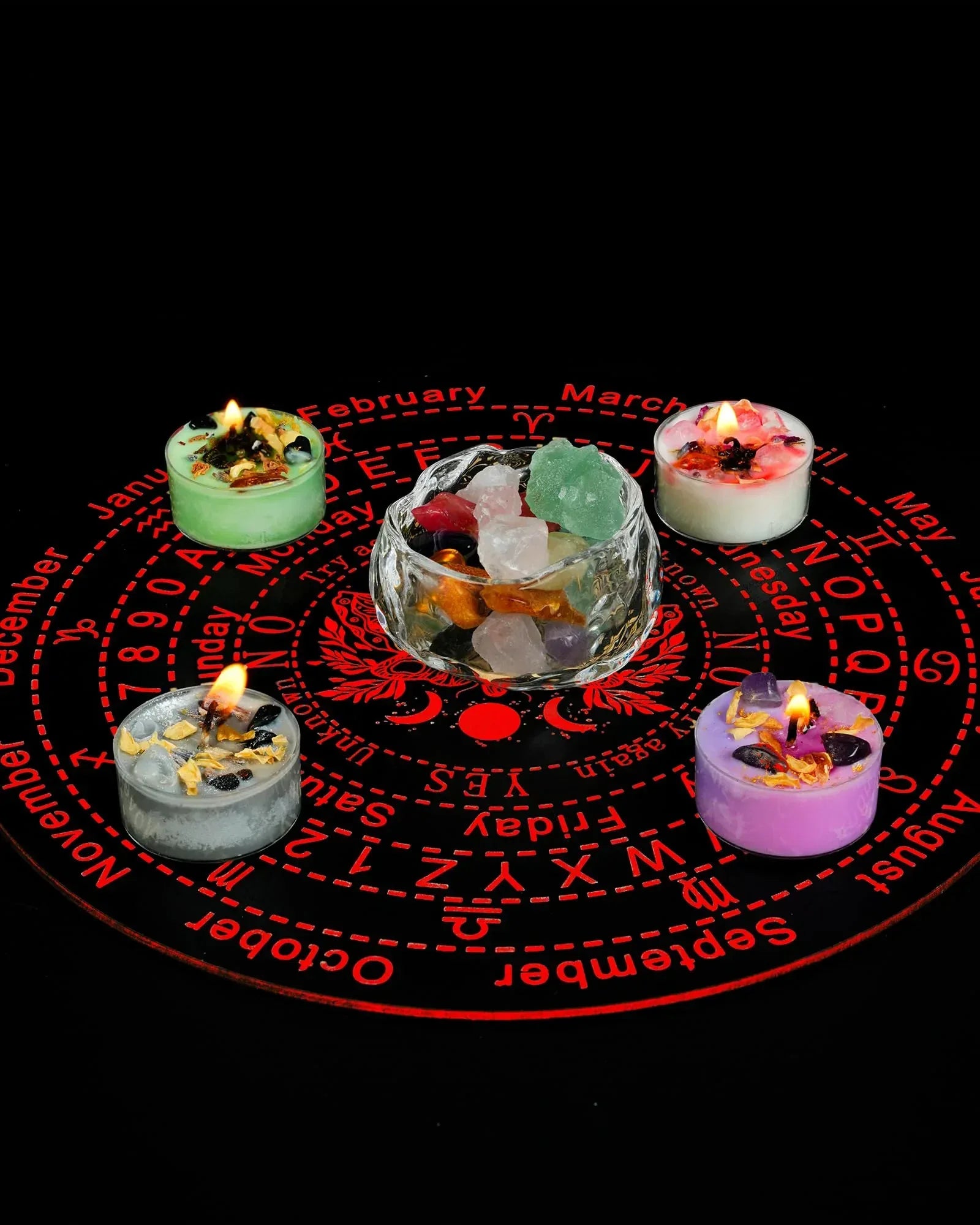 Tealight Soy Candles with Crystals and Herbs, Handmade Energy Candles, Aromatherapy Candles. (Mixed) - Handmade Lifestyle Shop