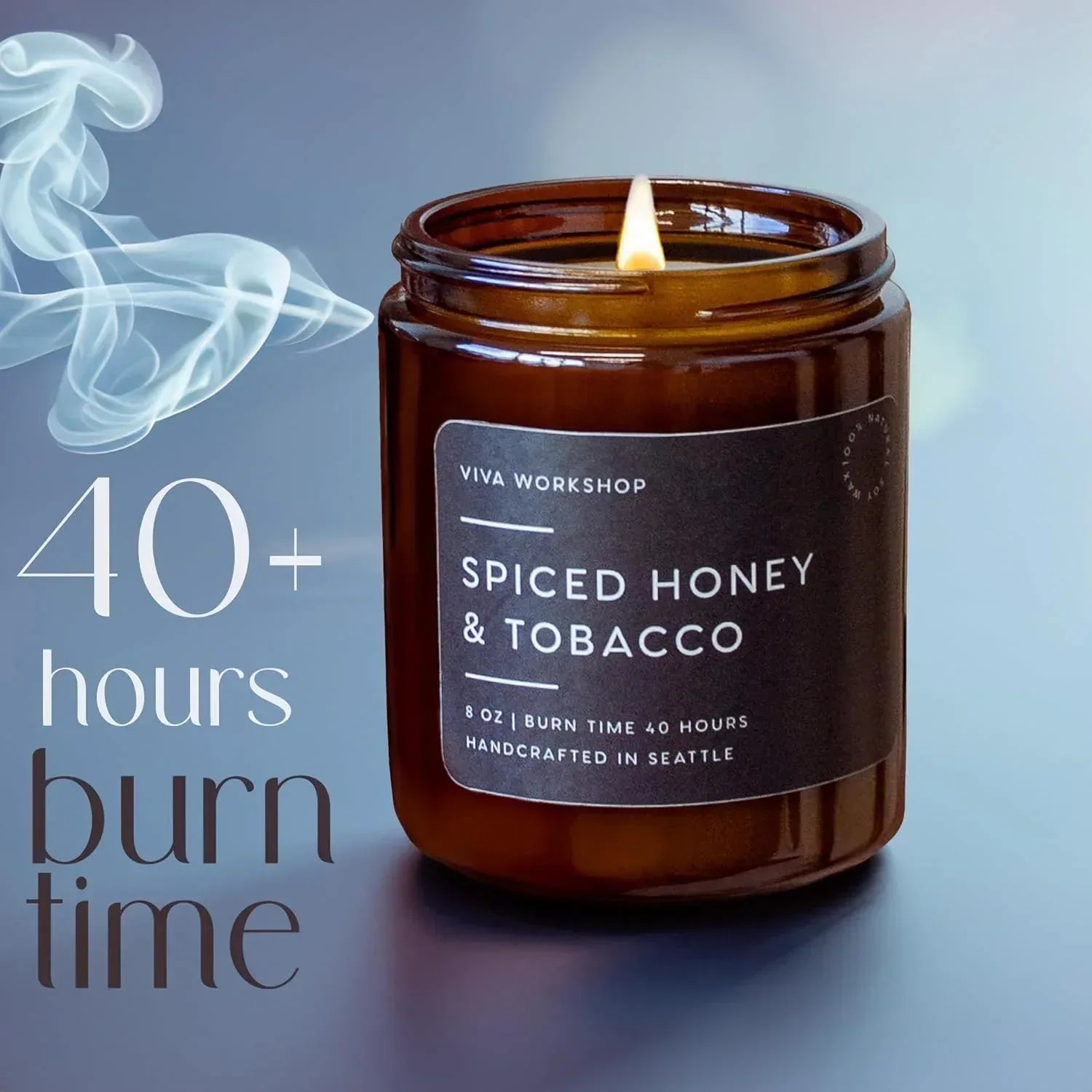 Spiced Honey & Tobacco Scented Candle for Home – Handcrafted in USA – Aroma Candle for Relaxing, Best Birthday Gift, Boyfriend, Dad & Friend Gift – Natural Soy Wax Scented Candles for Women & Men - Handmade Lifestyle Shop