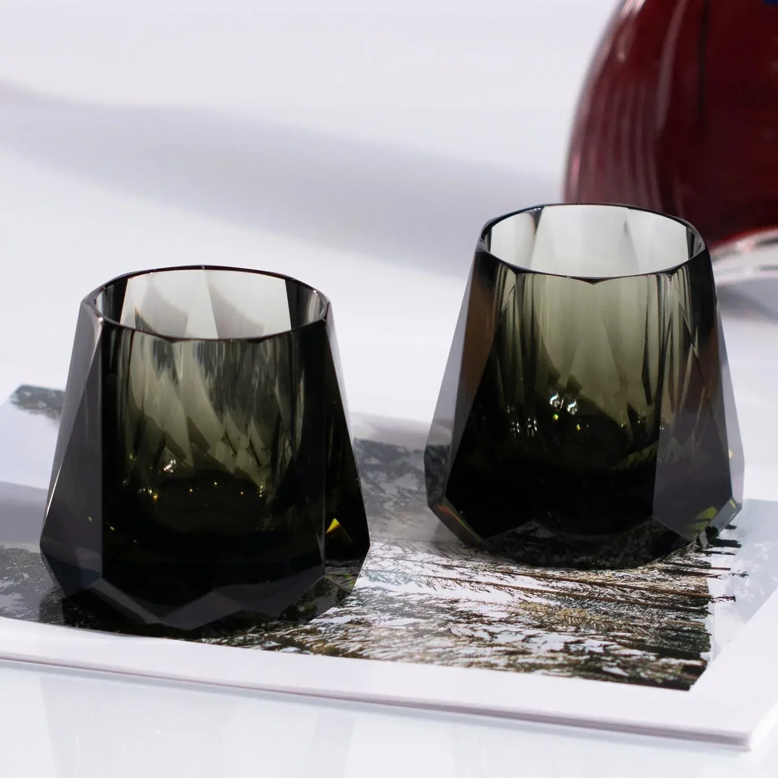 KAMMAK Crystal Whiskey Glasses Set of 2, Handcrafted 7.1oz Old Fashioned Glasses Stemless, Luxury Cocktail Glasses, Hand Blown Scotch Cup for Women, Men Gift for Rocks, Bourbon Barware, Bar - Handmade Lifestyle Shop