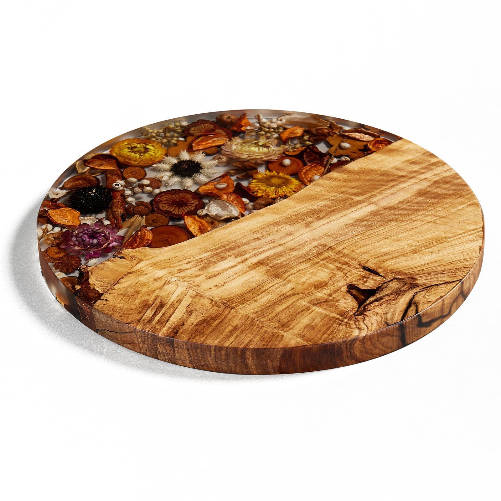 Handmade Olive Wood Charcuterie Board, Personalized Charcuterie Boards for House Warming Gifts, Olive Wood Cutting Board with Unique Floral Design, Wedding Gift for New Couple - Handmade Lifestyle Shop