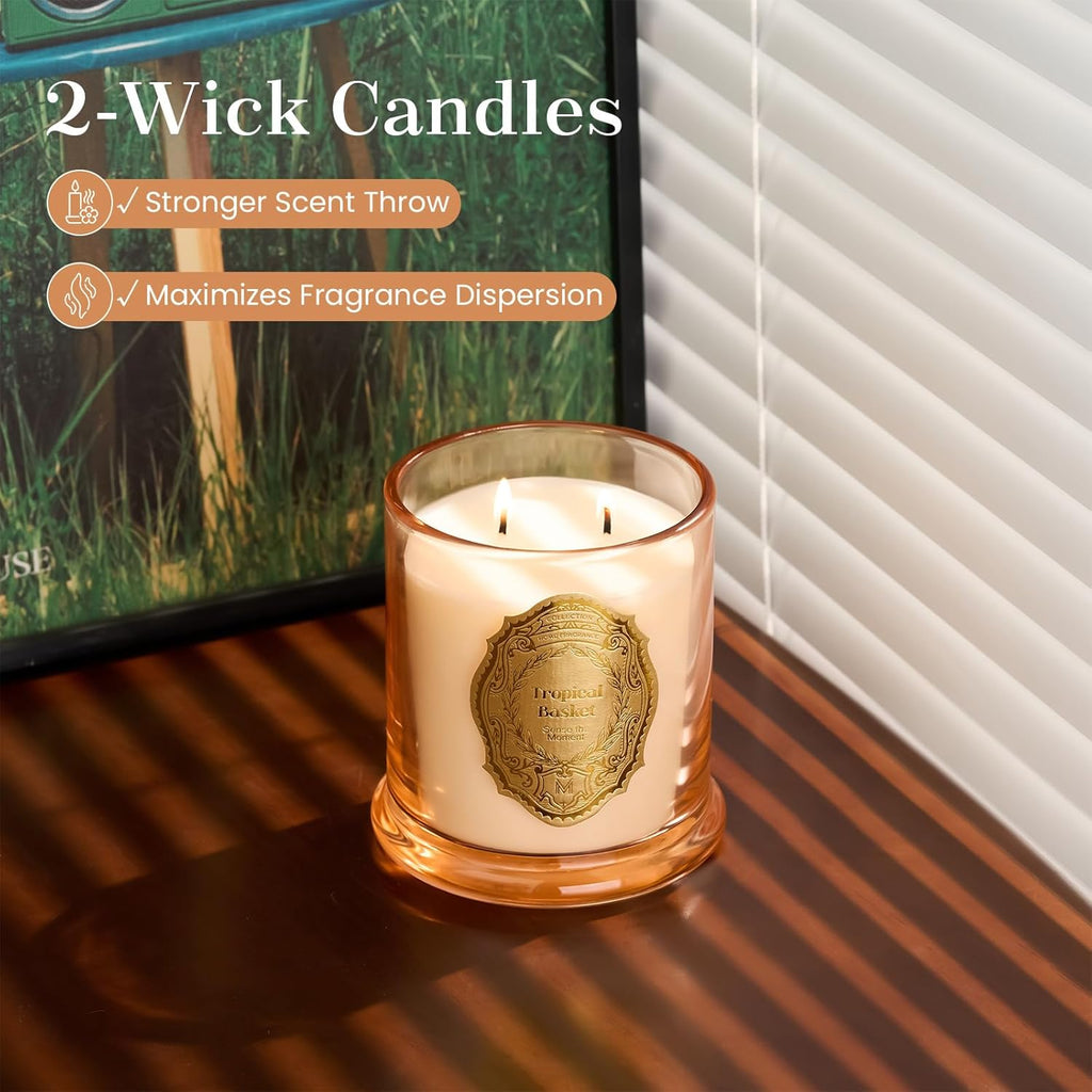 M&SENSE Sage Eucalyptus Candles for Home Scented, 2 Wick 12.7oz Soy Wax Candles Non Toxic,70 Hours Long Burning,Christmas Candles Gift for Stress Relief, Meditation, Yoga