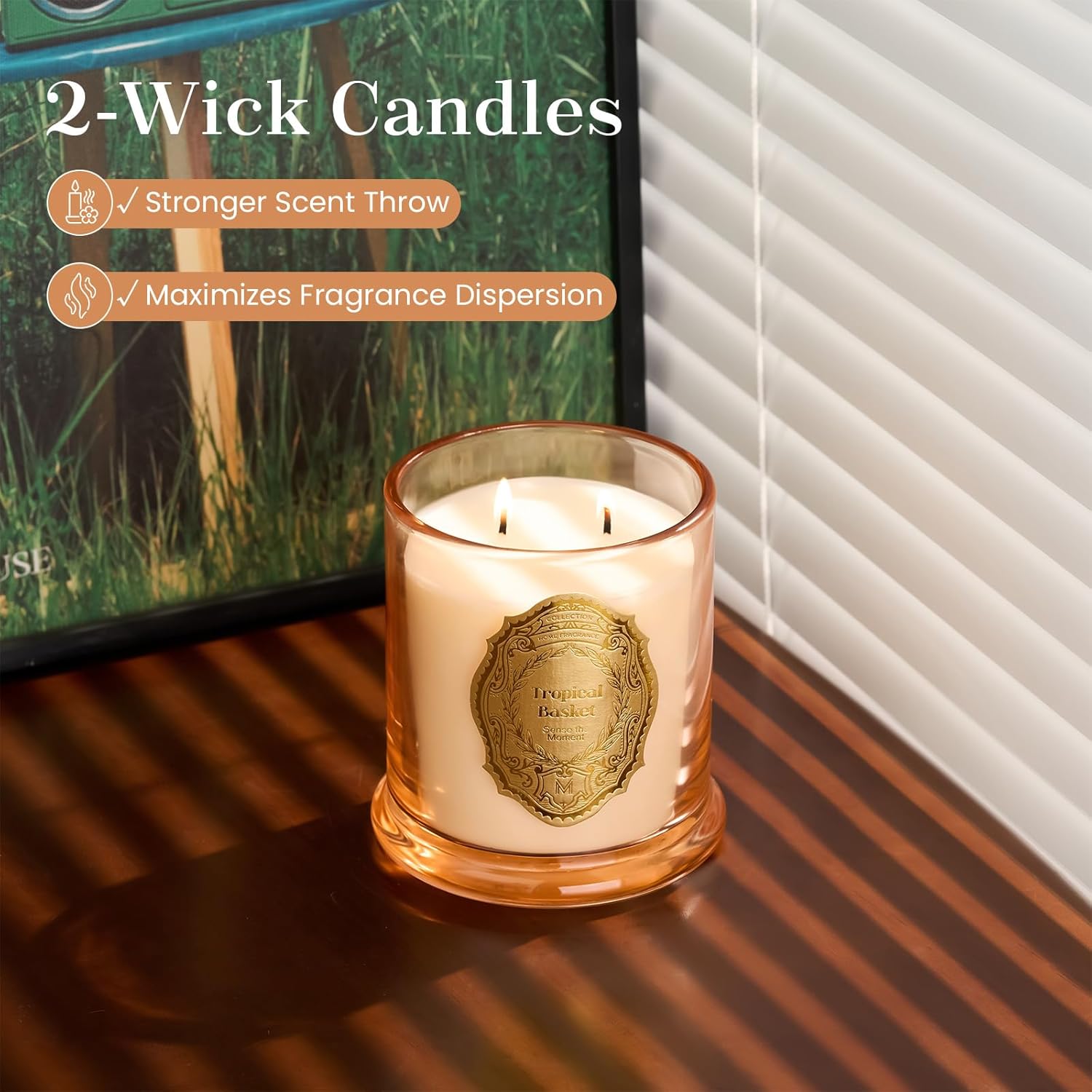 M&SENSE Sage Eucalyptus Candles for Home Scented, 2 Wick 12.7oz Soy Wax Candles Non Toxic,70 Hours Long Burning,Christmas Candles Gift for Stress Relief, Meditation, Yoga