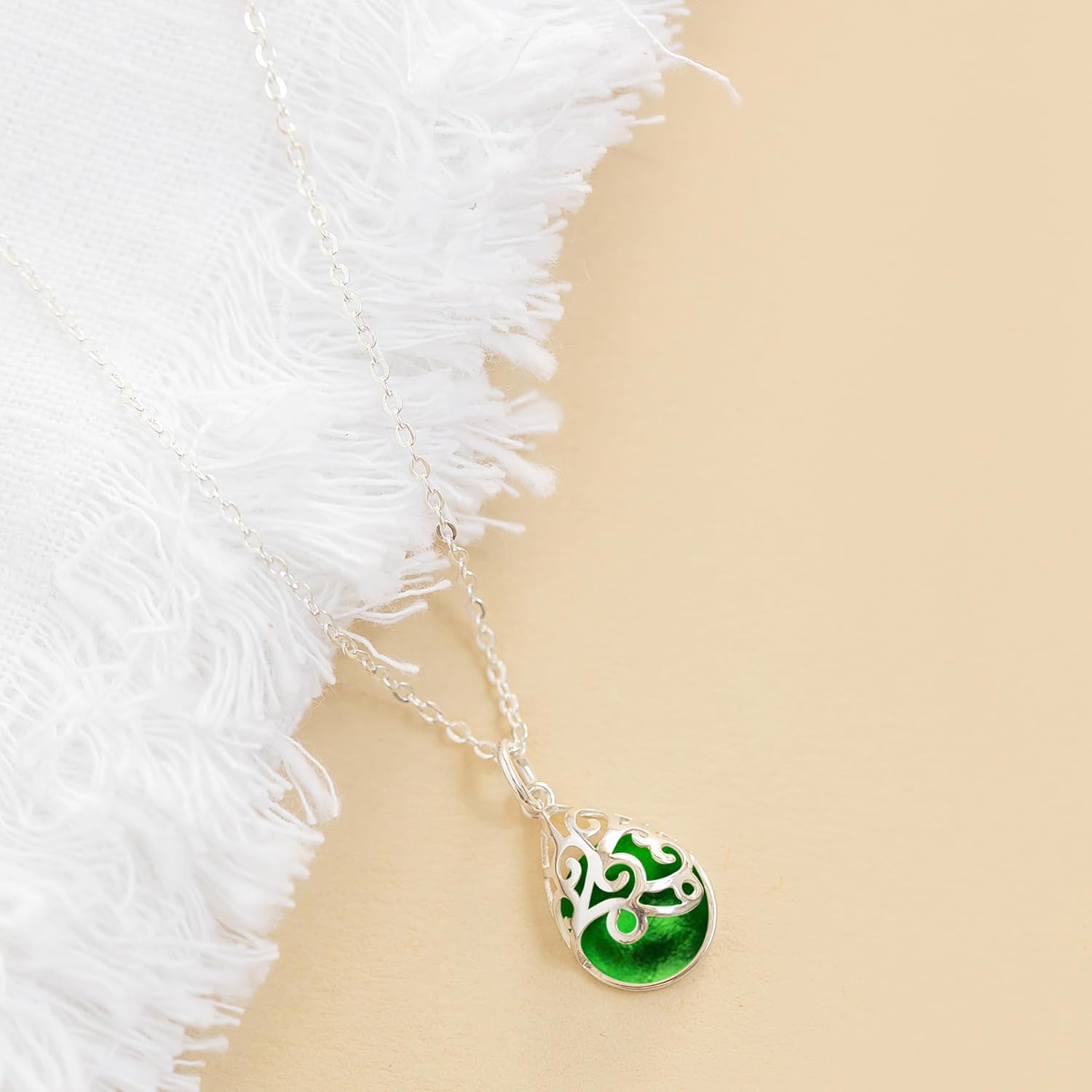 Bottled Up Designs Handmade Filigree Teardrop Necklace, Recycled Antique Glass, Sterling Silver, Eco Friendly, Made in USA, Birthday Gifts, Mothers Day, Women, Anniversary