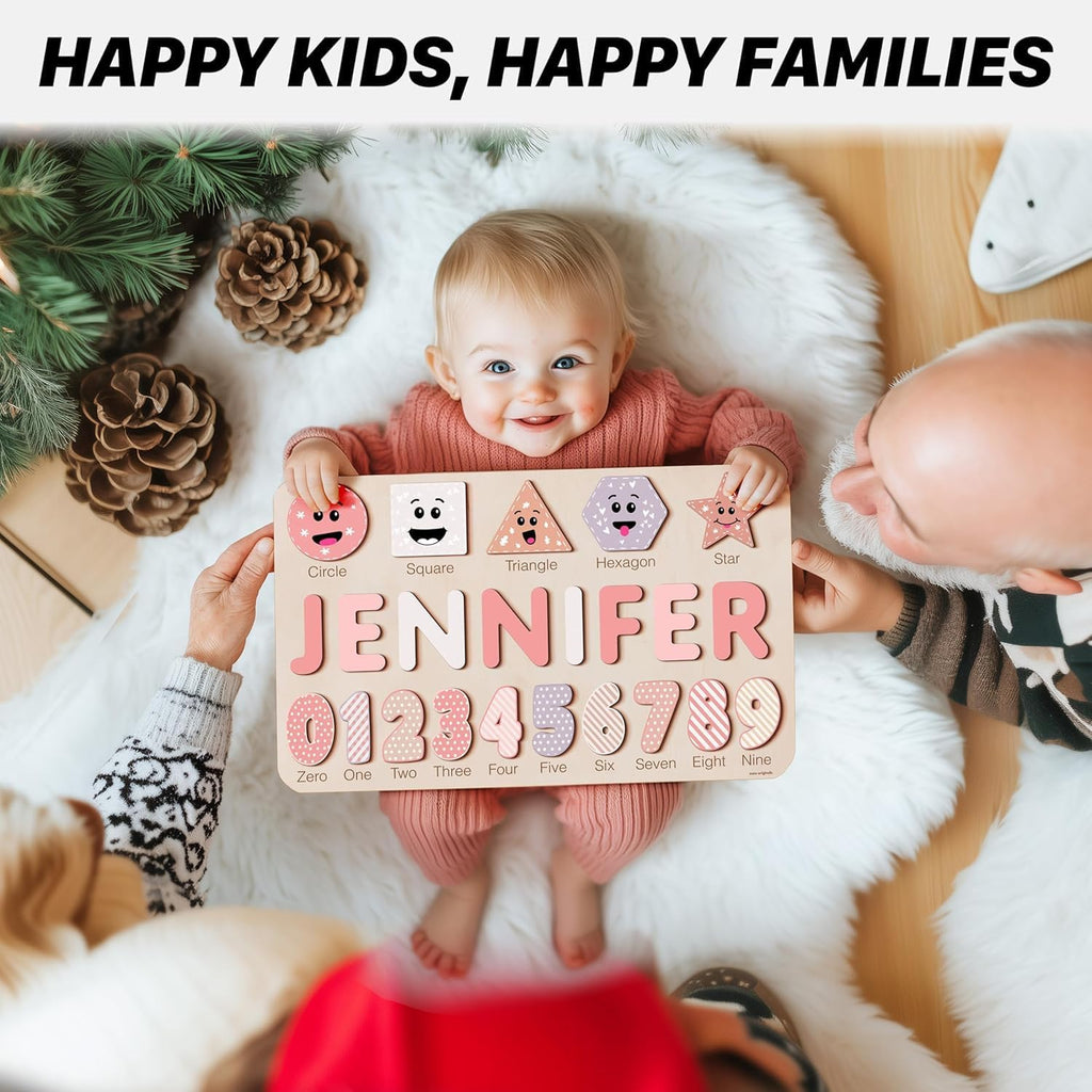 Puzzles for Toddlers Boy and Girl, Personalized Name Puzzle, Toy, Gifts for 0 1 2 3 Years Old, Babies Gifts, Baby Shower, Christmas, New Baby, 0 3 6 9 12 24 Months-TSCA,CPC Certified