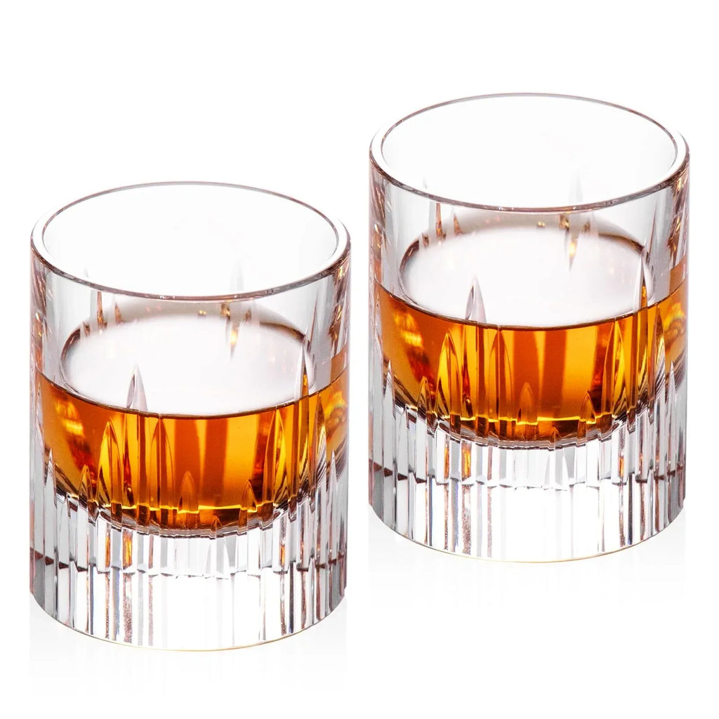 KAMMAK Crystal Whiskey Glasses Set of 2, Handcrafted 7.1oz Old Fashioned Glasses Stemless, Luxury Cocktail Glasses, Hand Blown Scotch Cup for Women, Men Gift for Rocks, Bourbon Barware, Bar - Handmade Lifestyle Shop