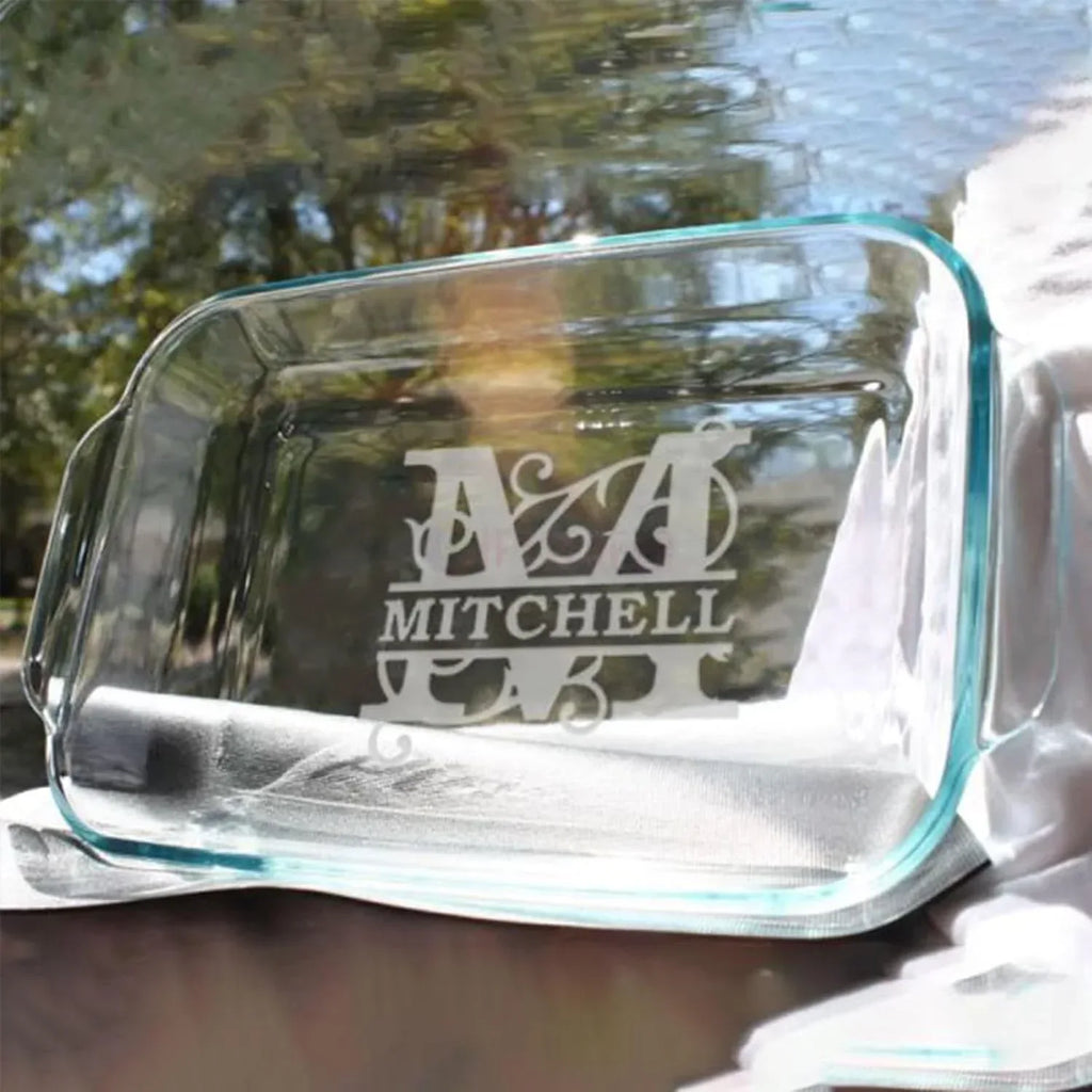 Custom Casserole Baking Dish Personalized Etched Engraved Casserole Dish Wedding Gift Birthday Gift For Mom Baking Mothers Day Gift For Mom Customizable Kitchen Essential - Handmade Lifestyle Shop