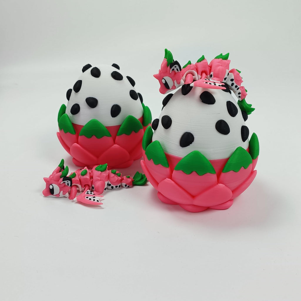 Enchanted 3D Egg with Miniature Inside - Handcrafted Printed Collectible | Fantasy Decor & Gift (Ice Cream Dragon & Egg (Box))