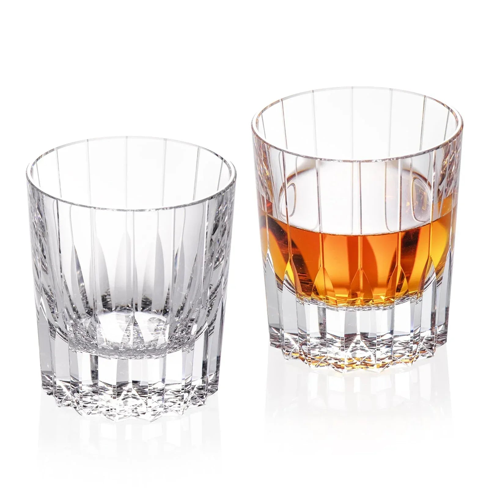 KAMMAK Crystal Whiskey Glasses Set of 2, Handcrafted 7.1oz Old Fashioned Glasses Stemless, Luxury Cocktail Glasses, Hand Blown Scotch Cup for Women, Men Gift for Rocks, Bourbon Barware, Bar - Handmade Lifestyle Shop