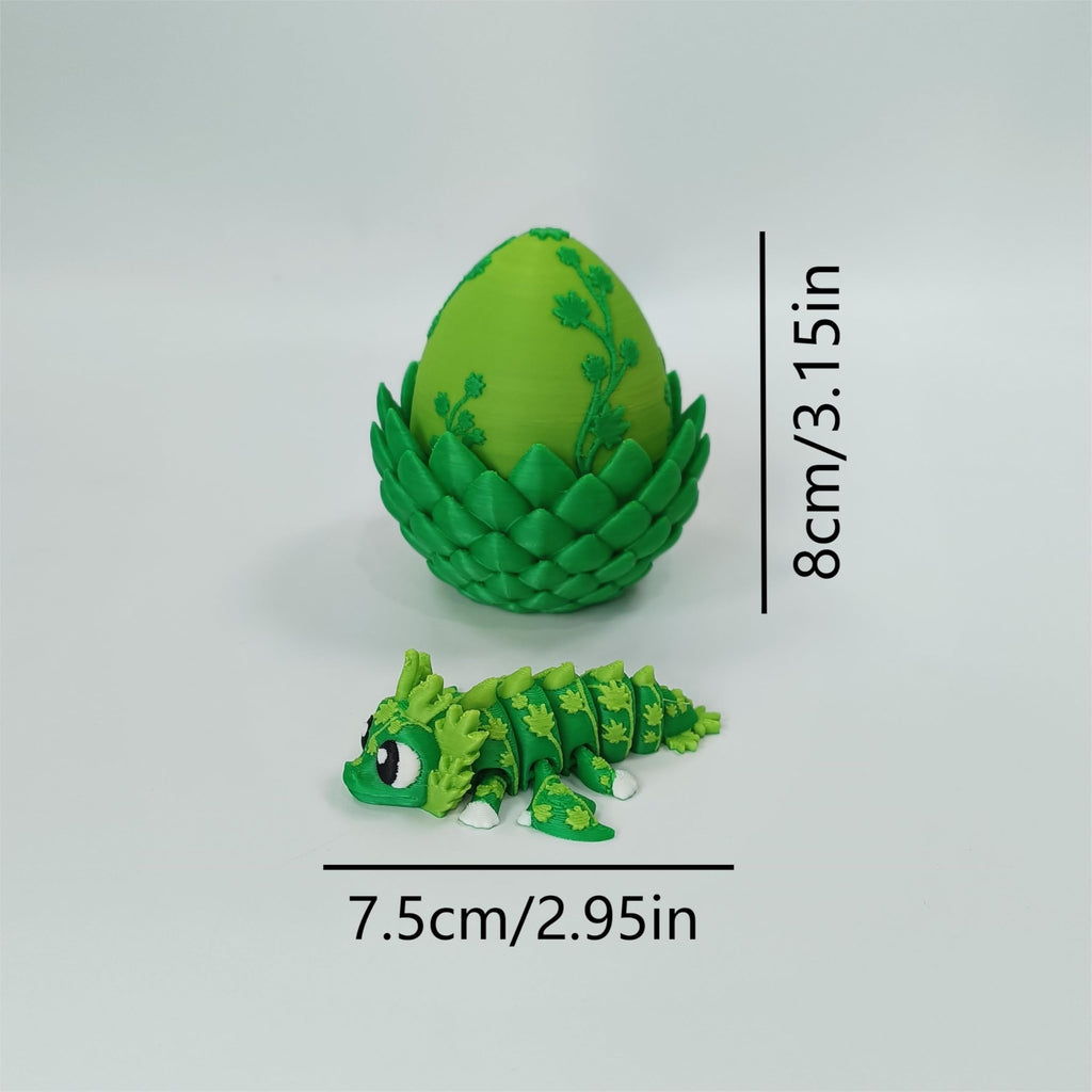Enchanted 3D Egg with Miniature Inside - Handcrafted Printed Collectible | Fantasy Decor & Gift (Ice Cream Dragon & Egg (Box))
