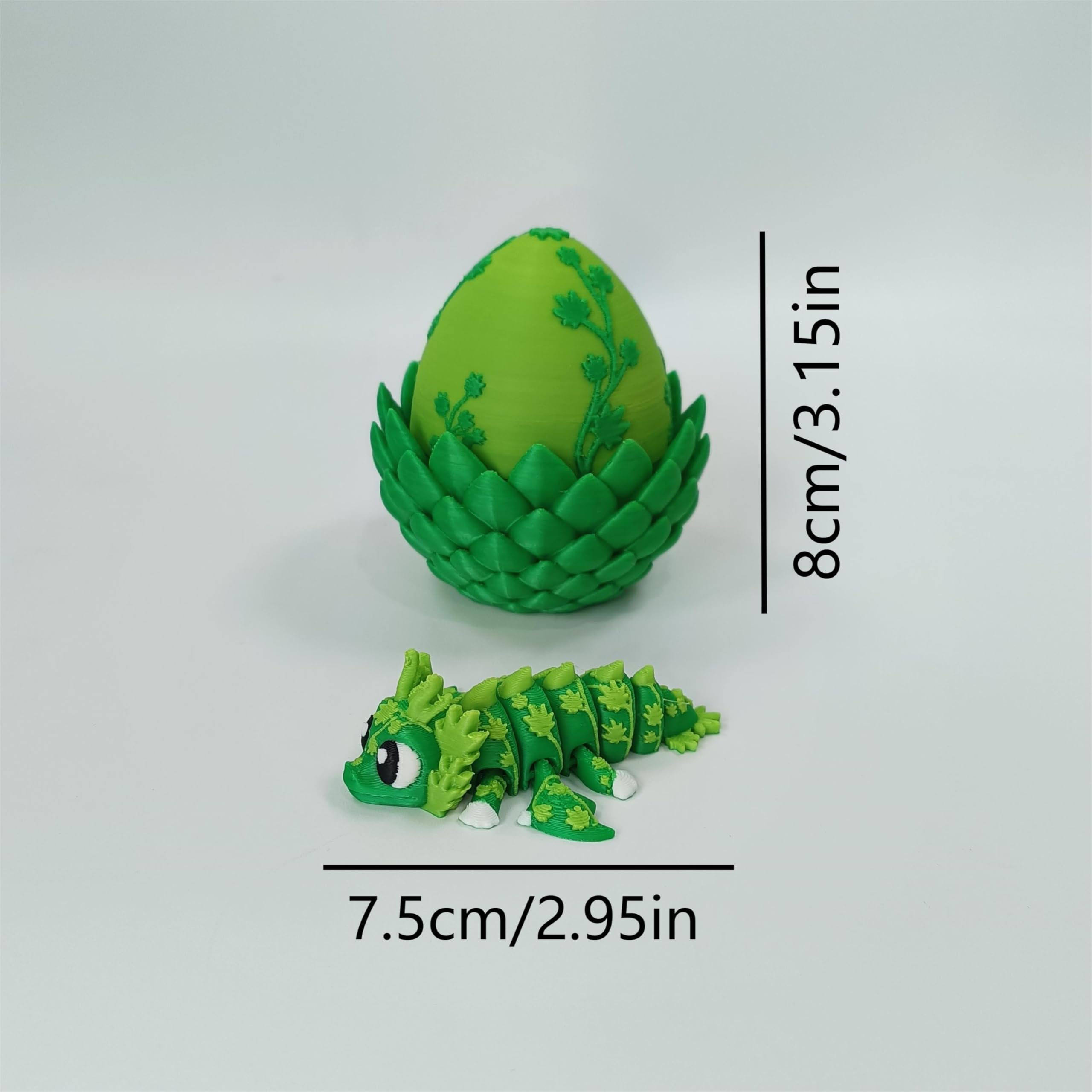 Enchanted 3D Egg with Miniature Inside - Handcrafted Printed Collectible | Fantasy Decor & Gift (Ice Cream Dragon & Egg (Box))