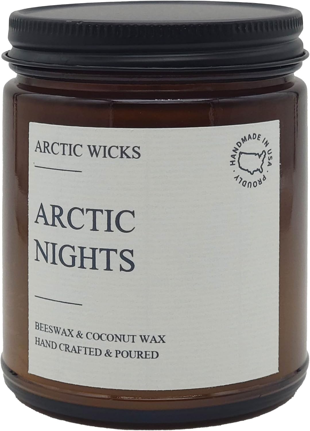 Vanilla Bourbon Candle | Arctic Wicks 9oz Coconut & Beeswax Candles | Scented Non-Toxic Candles for Fall, Winter, Holidays, Gifts For Him, Whiskey Bourbon, Vanilla Candle | USDA Certified Biobased
