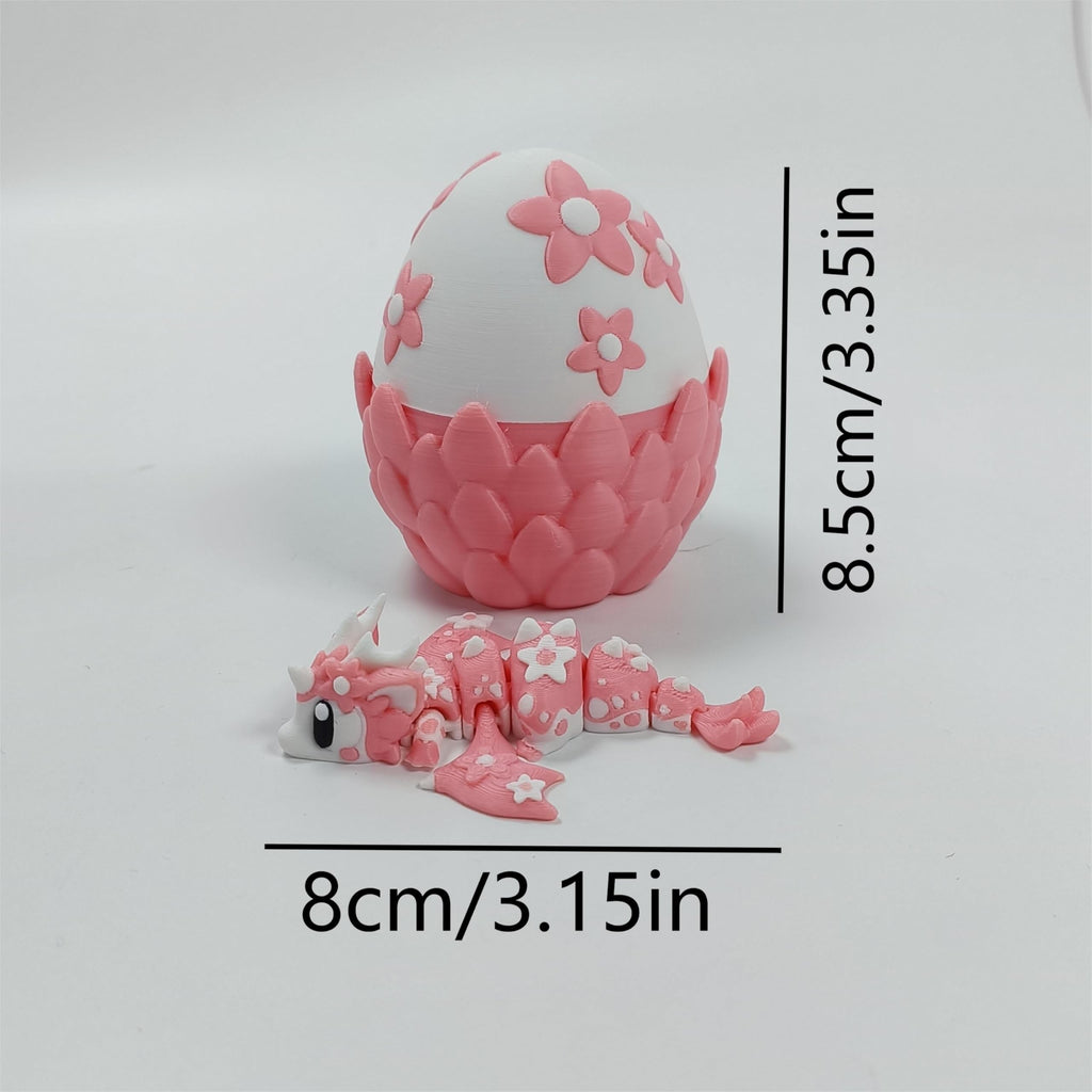 Enchanted 3D Egg with Miniature Inside - Handcrafted Printed Collectible | Fantasy Decor & Gift (Ice Cream Dragon & Egg (Box))