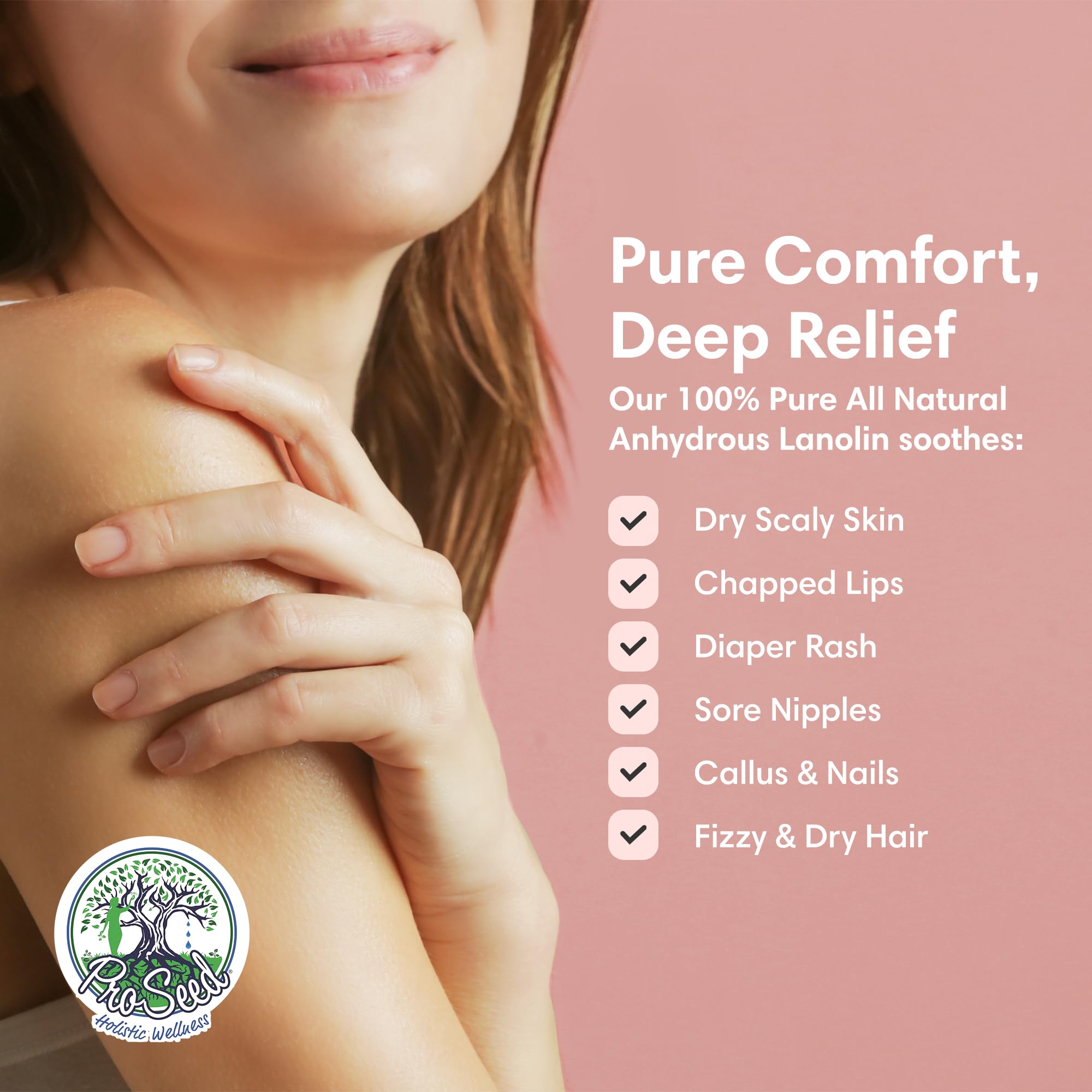 100% Pure Lanolin, Handmade in USA, Unrefined Balm, Dry & Itchy Skin, Cracked Lips, Breastfeeding, Nipple Cream, Baby Care, Moisture-Rich, Nursing Essentials & Petroleum-Free, for Hands, Face & Body