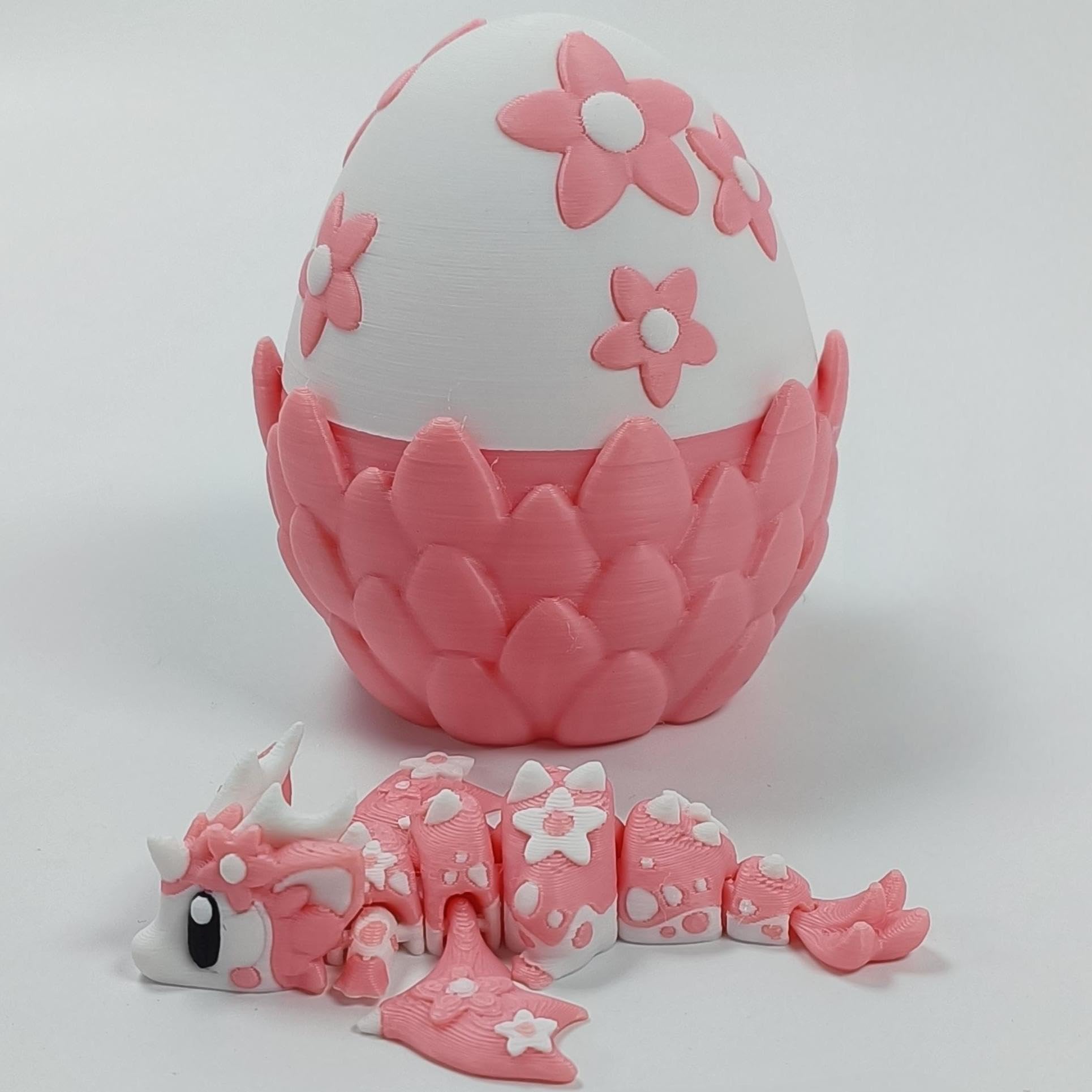 Enchanted 3D Egg with Miniature Inside - Handcrafted Printed Collectible | Fantasy Decor & Gift (Ice Cream Dragon & Egg (Box))