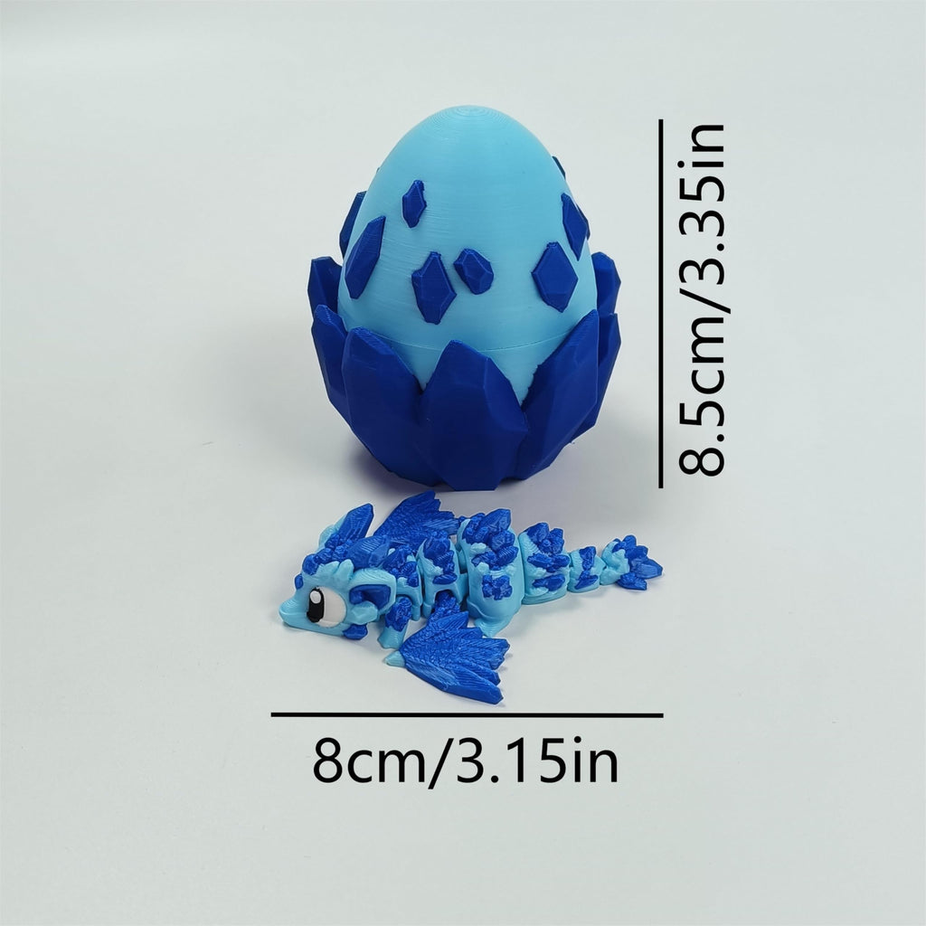 Enchanted 3D Egg with Miniature Inside - Handcrafted Printed Collectible | Fantasy Decor & Gift (Ice Cream Dragon & Egg (Box))