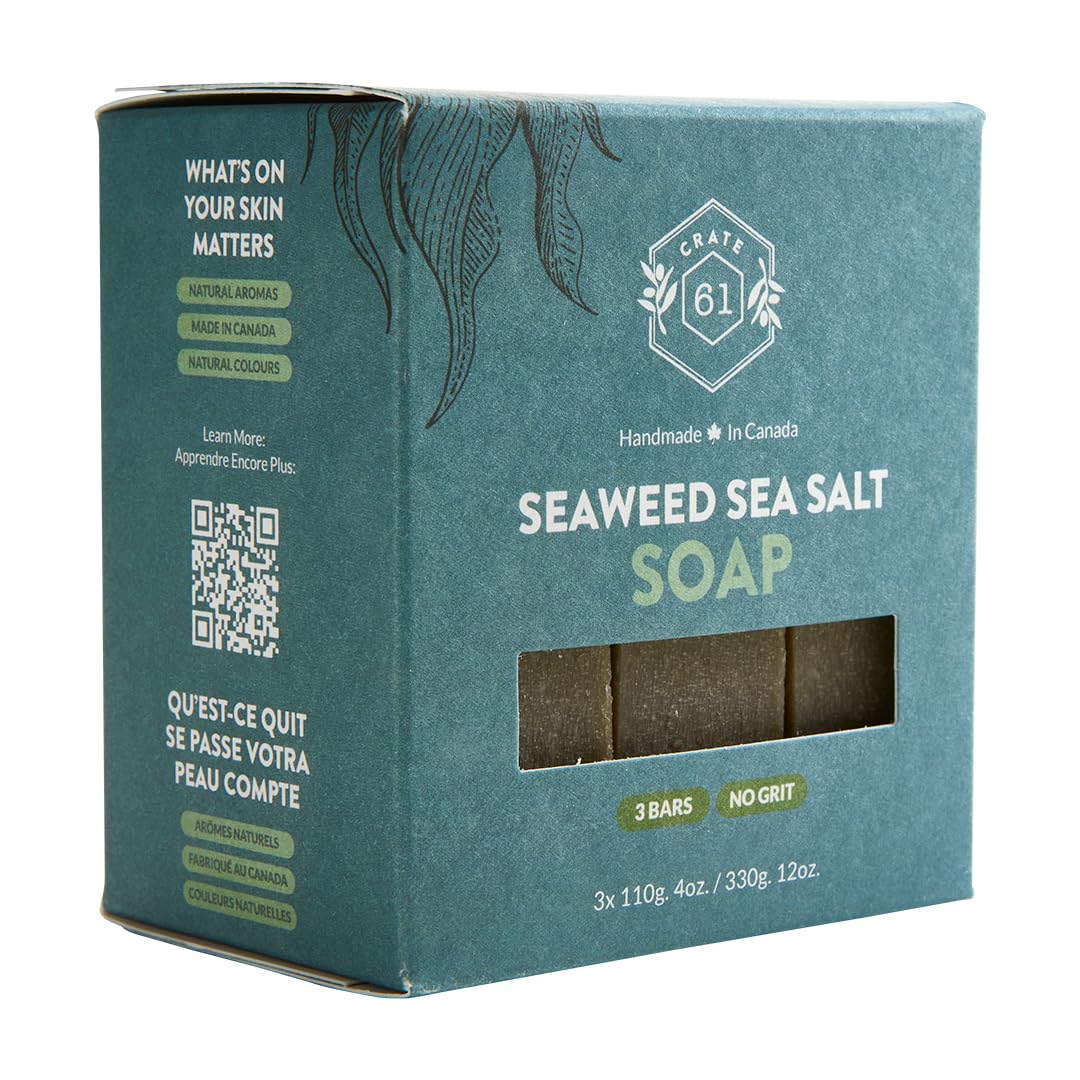 Crate 61 Organics, Handmade in Canada, Plant Based Natural Bar Soap Cold Pressed For Face & Body, w/Premium Essential Oils, For Men & Women 3 Pack (Ginger Cardamom)