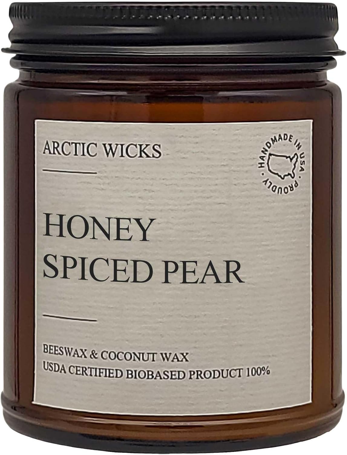 Vanilla Bourbon Candle | Arctic Wicks 9oz Coconut & Beeswax Candles | Scented Non-Toxic Candles for Fall, Winter, Holidays, Gifts For Him, Whiskey Bourbon, Vanilla Candle | USDA Certified Biobased