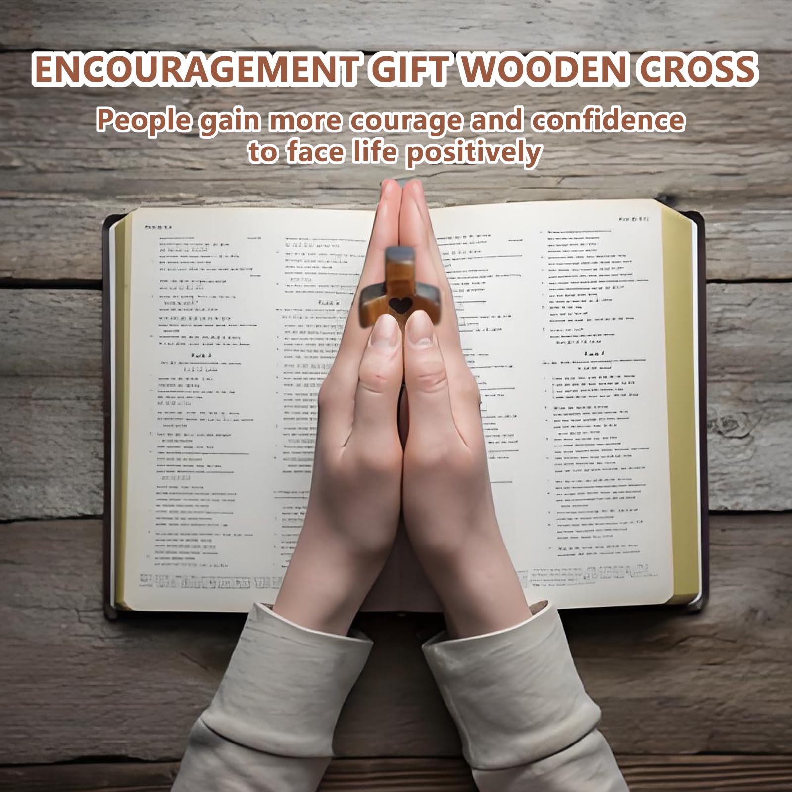 3-Pack Wooden Cross Fidget, Handmade Pocket Wood Crosses, Cross My Heart | Encouragement Gift, Relieve Anxiety for Yourself, Inspirational Easter Gift for Christian Faith, Prayer, Valentines Day Gifts