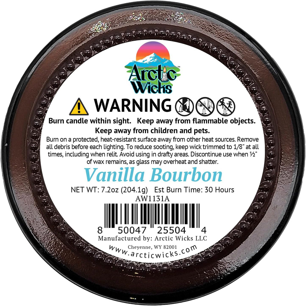 Vanilla Bourbon Candle | Arctic Wicks 9oz Coconut & Beeswax Candles | Scented Non-Toxic Candles for Fall, Winter, Holidays, Gifts For Him, Whiskey Bourbon, Vanilla Candle | USDA Certified Biobased