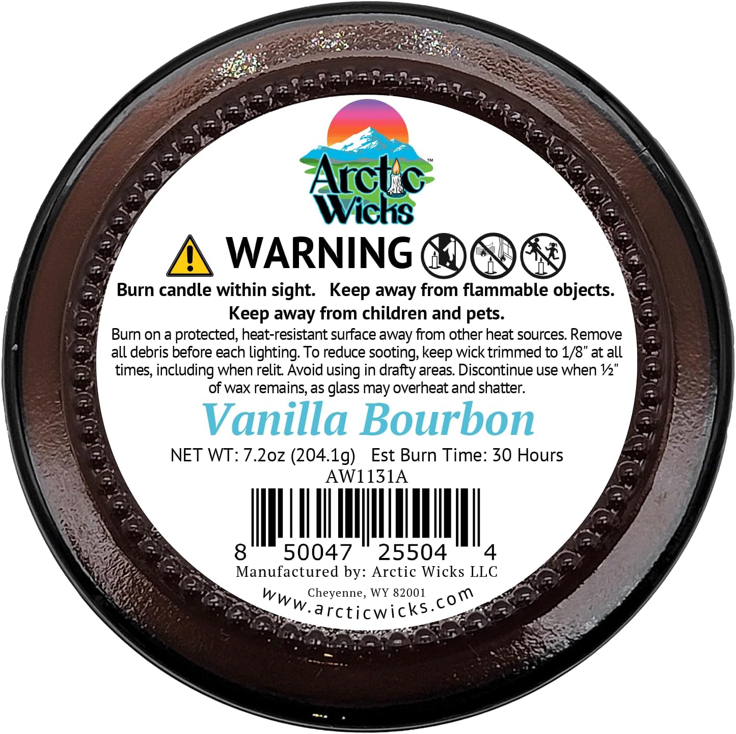 Vanilla Bourbon Candle | Arctic Wicks 9oz Coconut & Beeswax Candles | Scented Non-Toxic Candles for Fall, Winter, Holidays, Gifts For Him, Whiskey Bourbon, Vanilla Candle | USDA Certified Biobased