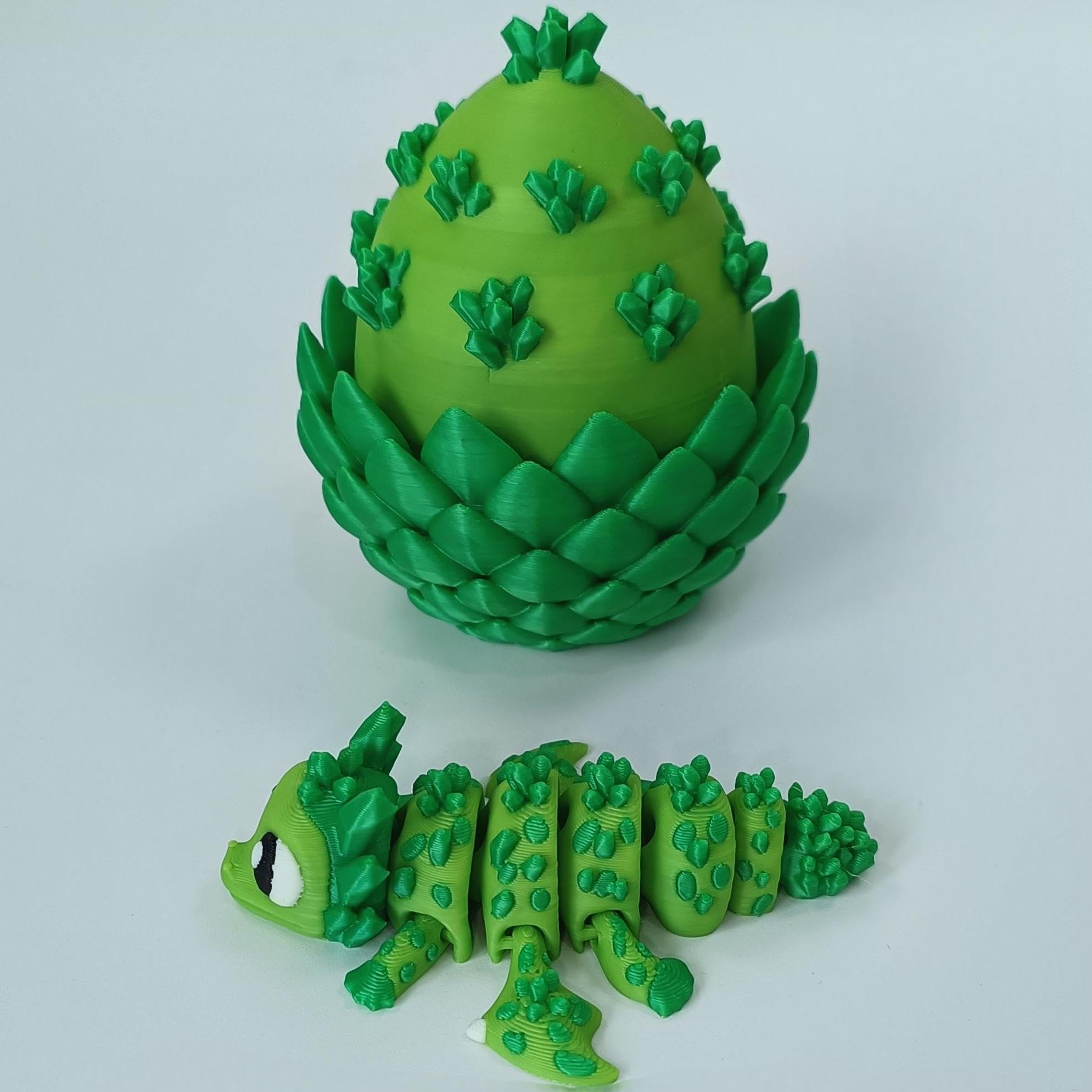 Enchanted 3D Egg with Miniature Inside - Handcrafted Printed Collectible | Fantasy Decor & Gift (Ice Cream Dragon & Egg (Box))