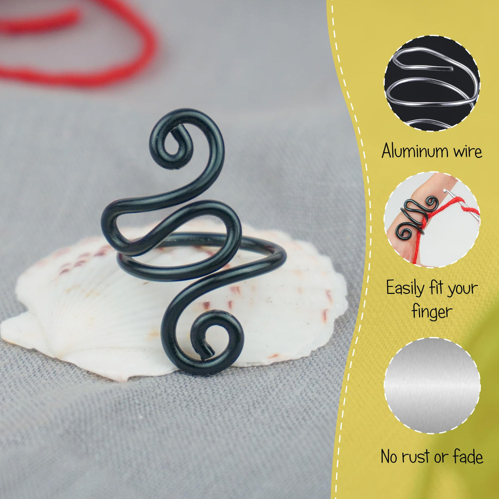 Handmade Crochet Tension Ring For Finger, Left Handed, Right Handed Zig Zag Ring, Yarn Tension Ring For Crochet, Crochet Gifts For Crocheters, Knitters