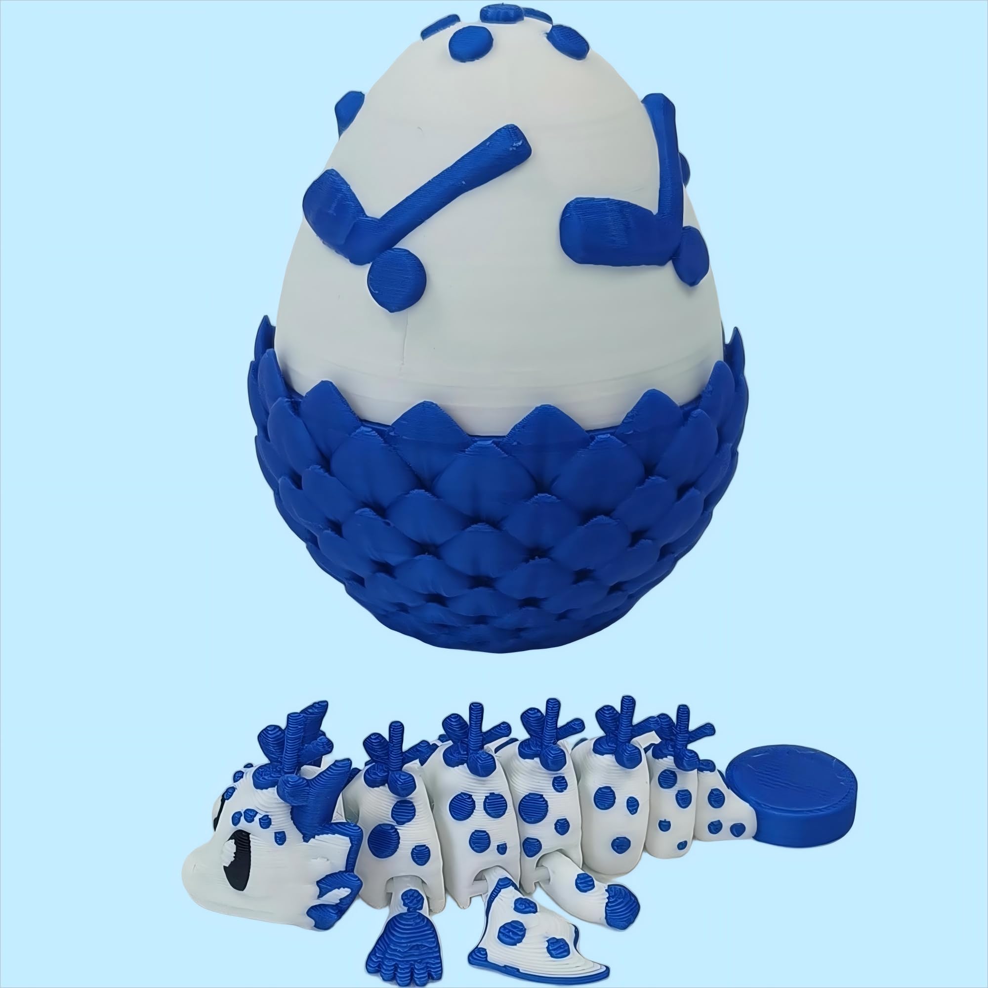 Enchanted 3D Egg with Miniature Inside - Handcrafted Printed Collectible | Fantasy Decor & Gift (Ice Cream Dragon & Egg (Box))