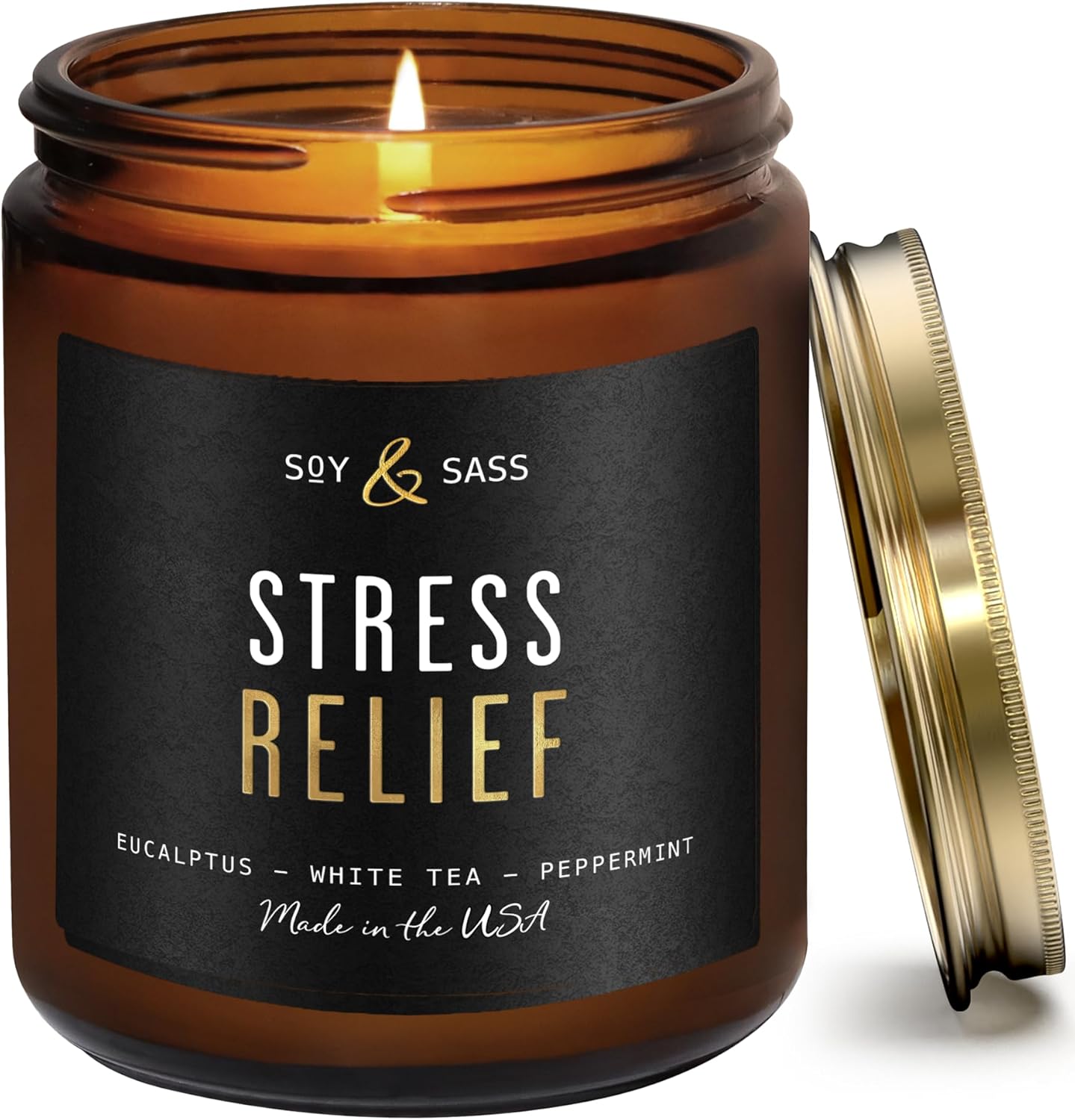 Smoked Vanilla Whiskey Candle - Scented Black Candles for Men or Women - Bourbon, Tobacco & Caramel Soy Wax Mens Candle - Infused w/Essential Oils | Long 50Hr Burn,9oz I Non Toxic I Made in USA