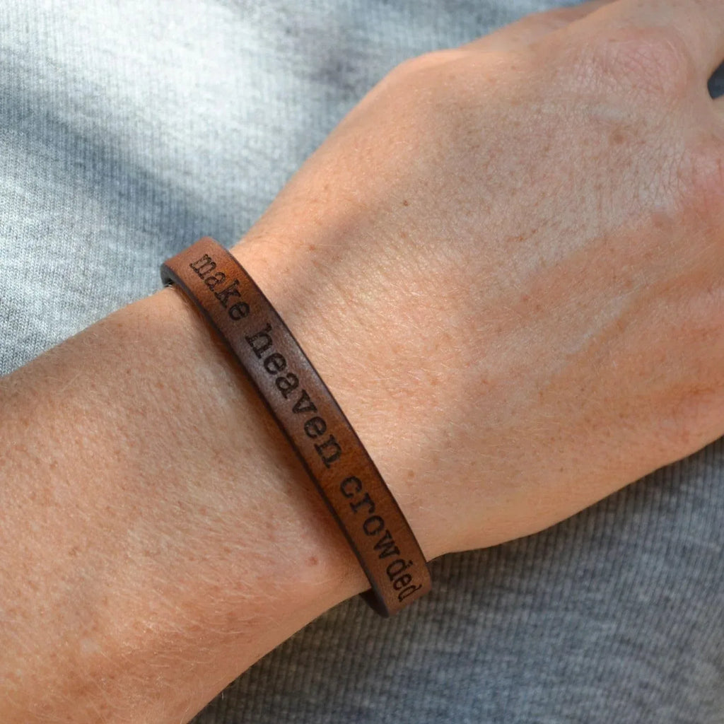 Christian Leather Bracelet for Men & Women – Handmade Adjustable Genuine Leather Bible Bracelet – Inspirational Religious Gift – Made in USA - Handmade Lifestyle Shop