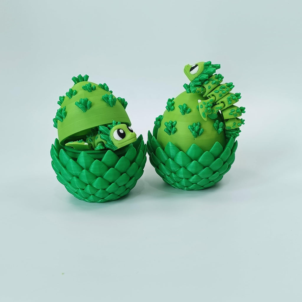 Enchanted 3D Egg with Miniature Inside - Handcrafted Printed Collectible | Fantasy Decor & Gift (Ice Cream Dragon & Egg (Box))