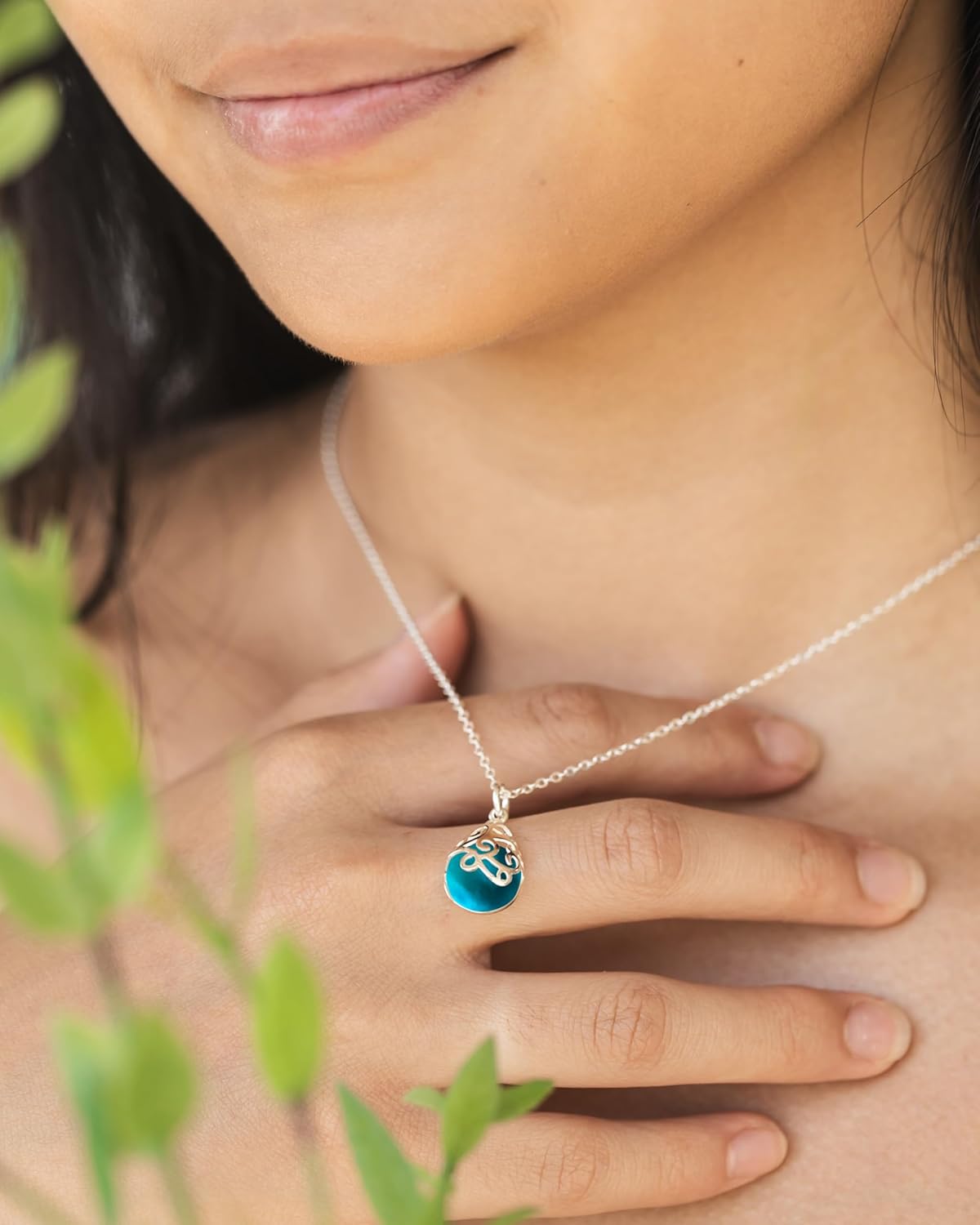 Bottled Up Designs Handmade Filigree Teardrop Necklace, Recycled Antique Glass, Sterling Silver, Eco Friendly, Made in USA, Birthday Gifts, Mothers Day, Women, Anniversary