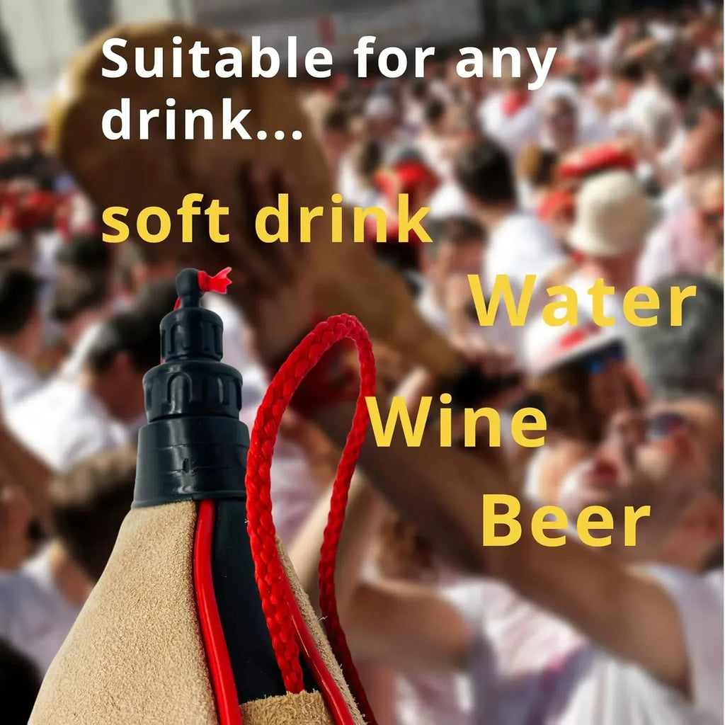 Leather Bota Bag. Cowhide Leather, Wine Skin Latex Lining 1L. Bags for Liquor for Transporting and Storing Beverages. Flask Leather Pouch - Handmade Lifestyle Shop