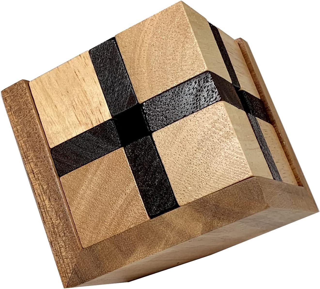 The Devil's Cube - Extremely Challenging Brain Teaser for Adults Wood Puzzle - Level 10 Critical Thinking Game - Compact Desk Toy and Unique Brain Game - Handmade Lifestyle Shop