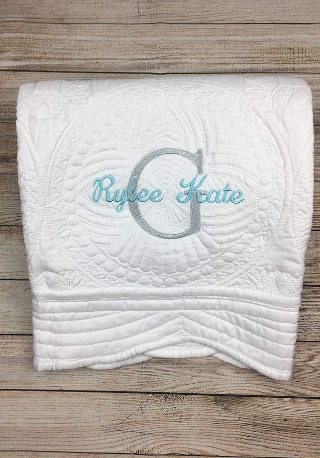 Personalized Baby Quilt Blankets Monogrammed Blankets for Kids baby blankets for girls embroidered baby gifts soft for toddler girl or boy Crib size four seasons Color Options - Handmade Lifestyle Shop