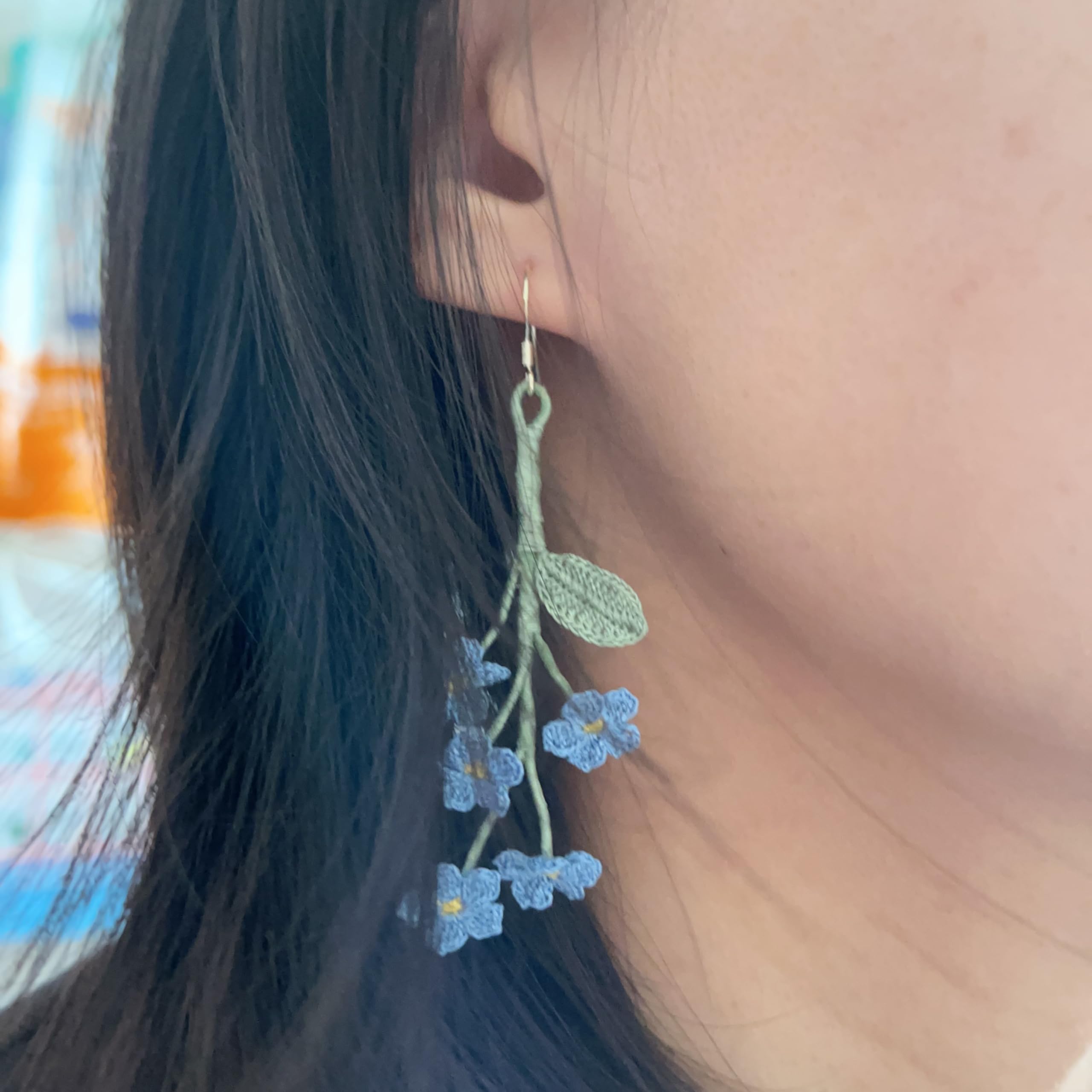 Crochet Flower Handmade Crochet Earring Drop Dangle Earring For Women Girls