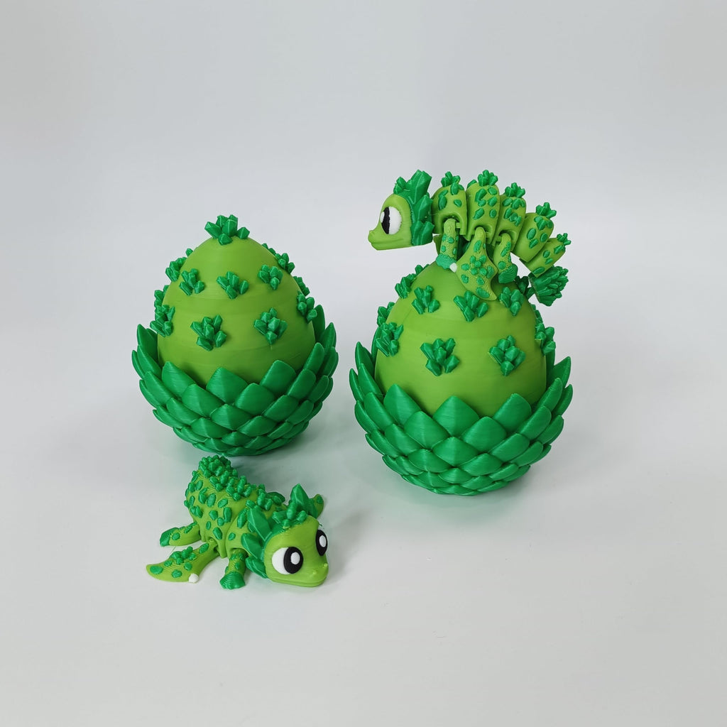 Enchanted 3D Egg with Miniature Inside - Handcrafted Printed Collectible | Fantasy Decor & Gift (Ice Cream Dragon & Egg (Box))