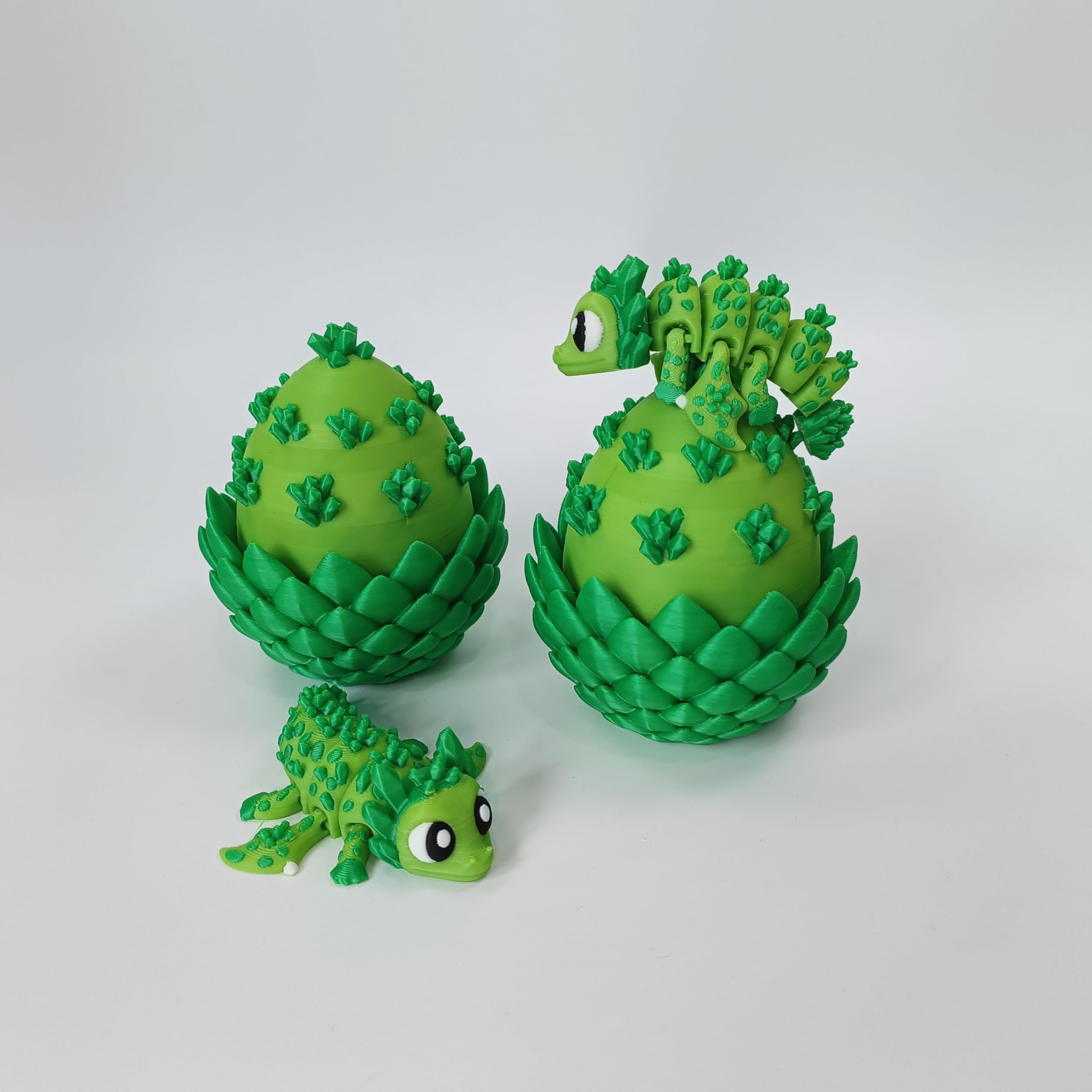 Enchanted 3D Egg with Miniature Inside - Handcrafted Printed Collectible | Fantasy Decor & Gift (Ice Cream Dragon & Egg (Box))