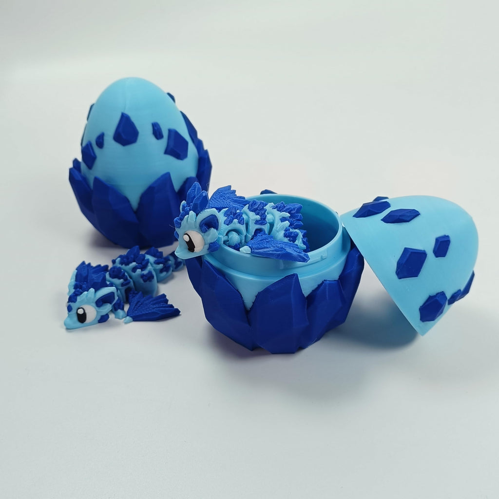 Enchanted 3D Egg with Miniature Inside - Handcrafted Printed Collectible | Fantasy Decor & Gift (Ice Cream Dragon & Egg (Box))