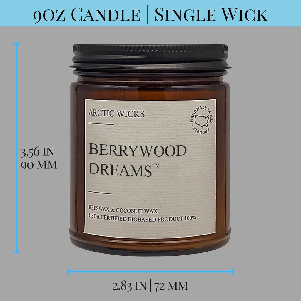 Vanilla Bourbon Candle | Arctic Wicks 9oz Coconut & Beeswax Candles | Scented Non-Toxic Candles for Fall, Winter, Holidays, Gifts For Him, Whiskey Bourbon, Vanilla Candle | USDA Certified Biobased