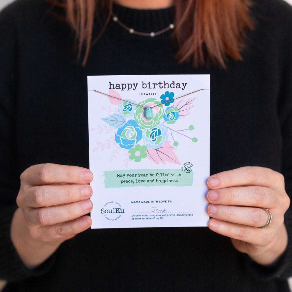 SoulKu Handcrafted Necklace, Empowerment Jewelry With Healing Crystal, Inspirational Jewelry For Women, Mom & Sister Gifts, 2" Extender With Lobster Clasp, 16" Nylon Cord