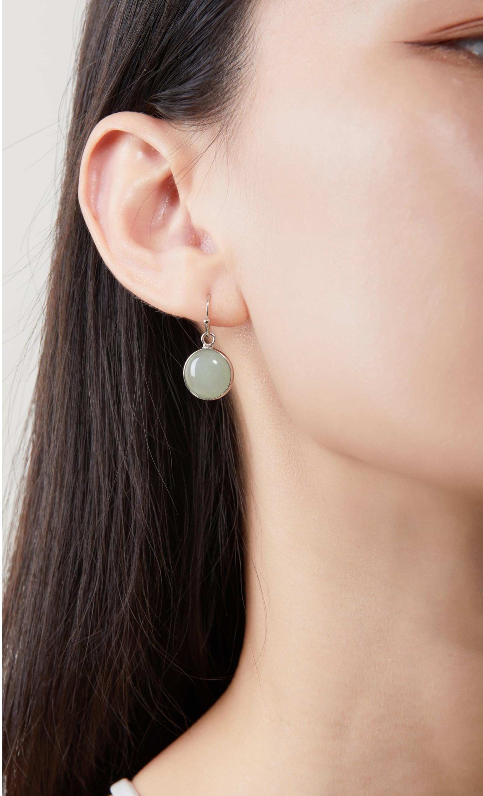 Green Earrings for Women – Dainty Gold Dangle – Real Jade -Sage - Light – Pale – Dark - Green Stone – Rose Quartz Pink Crystal Genuine – Natural Gemstone - Dainty -Short -Drop and Dangle – Lightweight - Unique Anniversary Birthday Gifts for Wife – Teacher