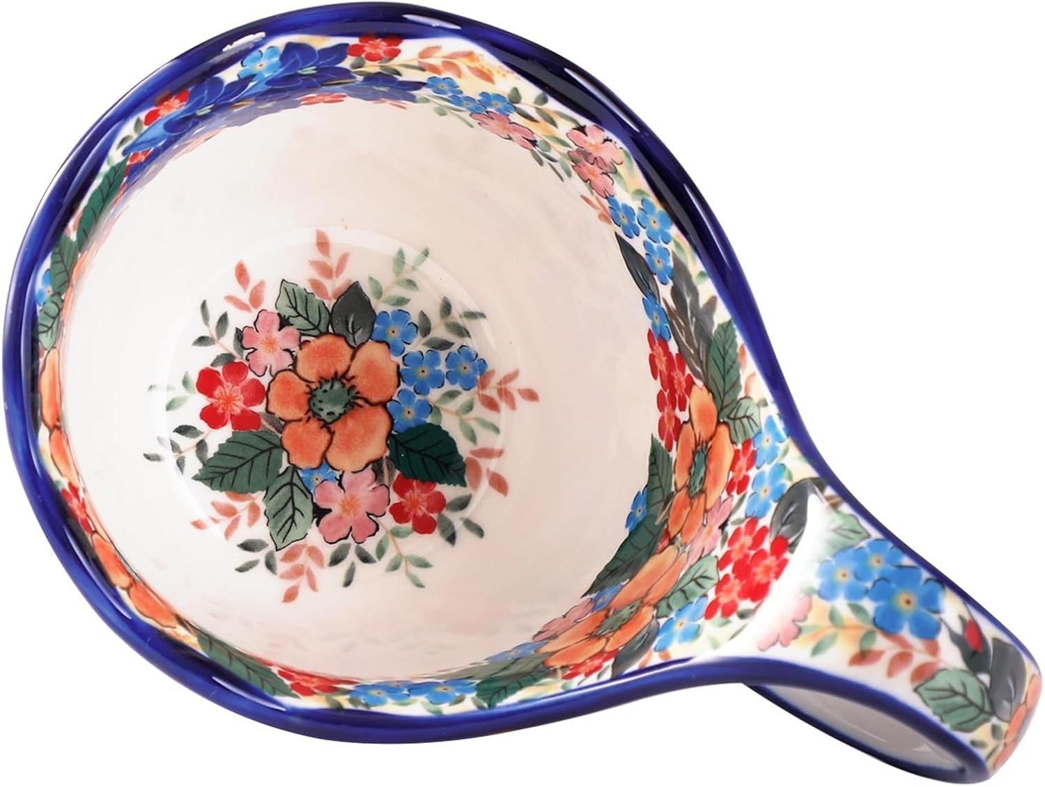 ALMA Handpainted Soup Bowl with Handle, 18.6oz Ceramic Cereal Bowl, Microwave &Dishwasher Safe,Loop Handle Bowl Great for Soup, Chili, Stew, Ice cream