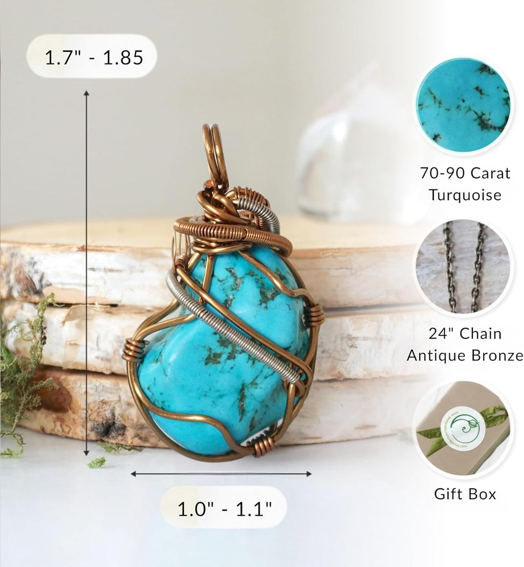 Designs by Nature Gems Necklace for Women - Designer Pendant Necklace - Antique Bronze Chain