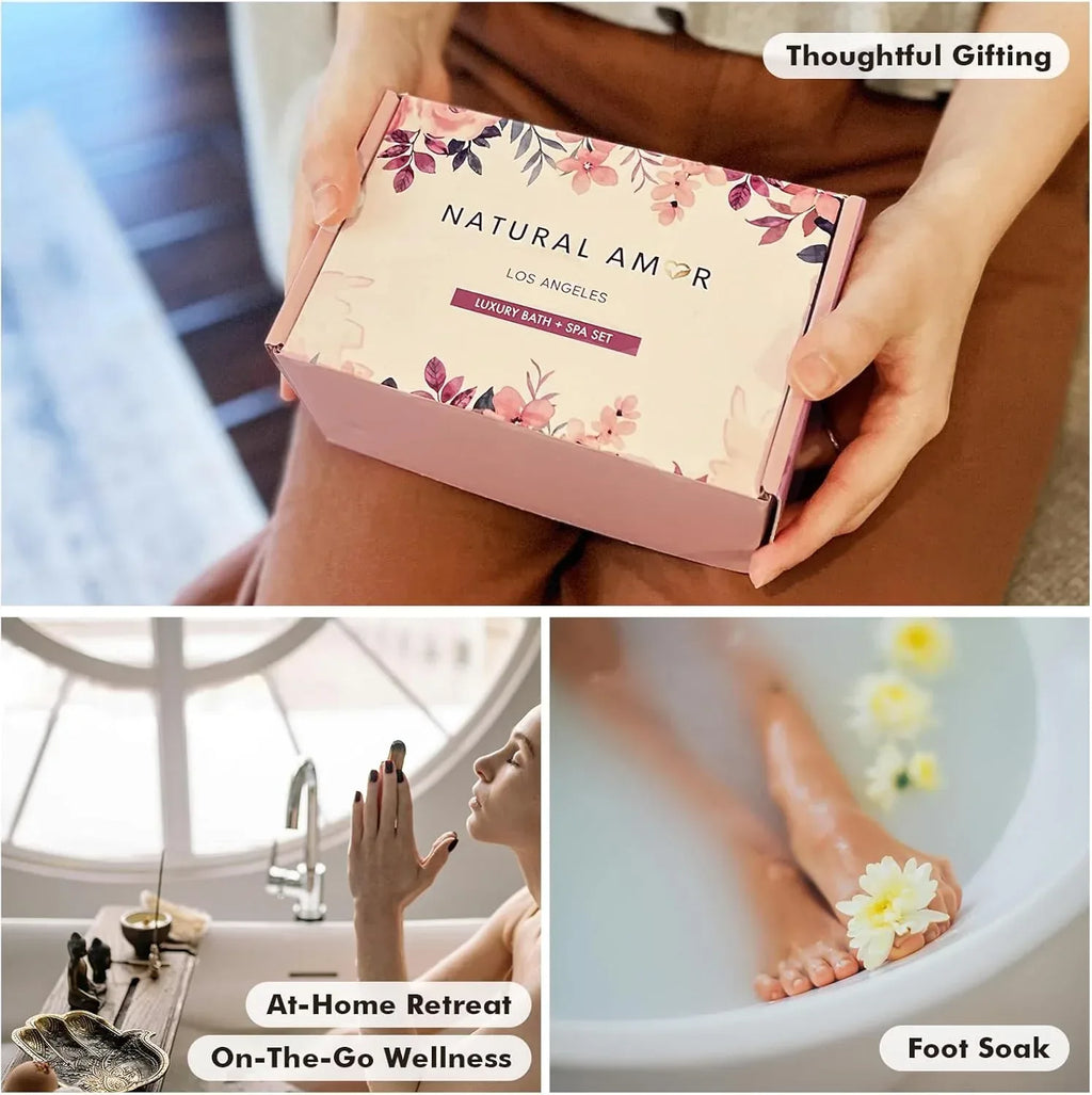 Handmade Bath Salt Gift Set 6 Pack, All Natural, Scented with Essential Oils, Gift for Women - Handmade Lifestyle Shop