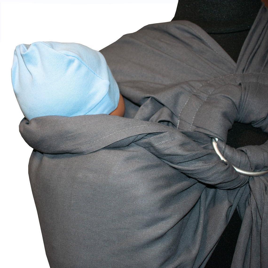 Grey Tandem Ring Sling for Twins – 100% Linen Cotton Blend Baby Carrier | Ergonomic Twin Baby Sling for Hip Carry | Soft, Adjustable & Breathable Ring Sling for Newborns to Toddlers up to 60 lbs - Handmade Lifestyle Shop