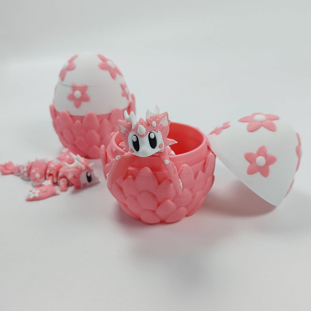 Enchanted 3D Egg with Miniature Inside - Handcrafted Printed Collectible | Fantasy Decor & Gift (Ice Cream Dragon & Egg (Box))