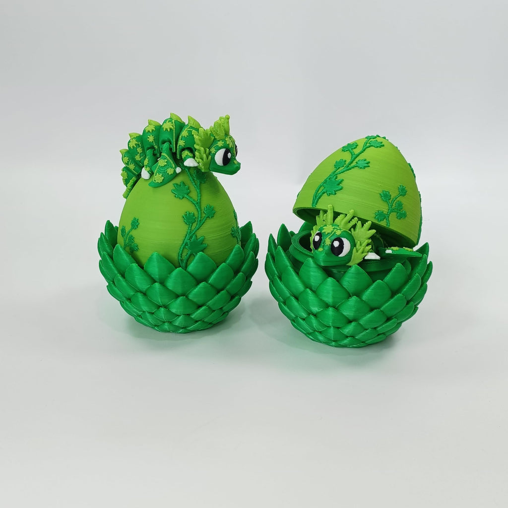 Enchanted 3D Egg with Miniature Inside - Handcrafted Printed Collectible | Fantasy Decor & Gift (Ice Cream Dragon & Egg (Box))