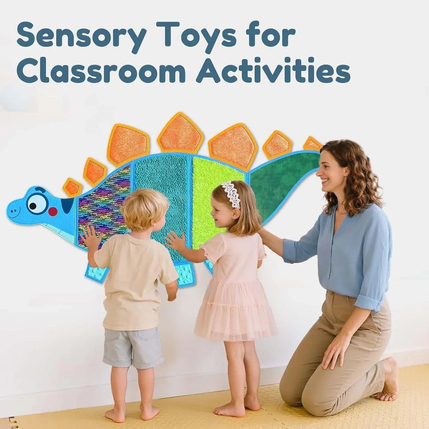 Sensory Wall Panel for Kids, Texture-Packed Sensory Mats for Playroom Wall Decor, Tactile Sensory Wall Toys for Kids with Autism, Activity Wall Busy Board (Dinosaur-1) - Handmade Lifestyle Shop