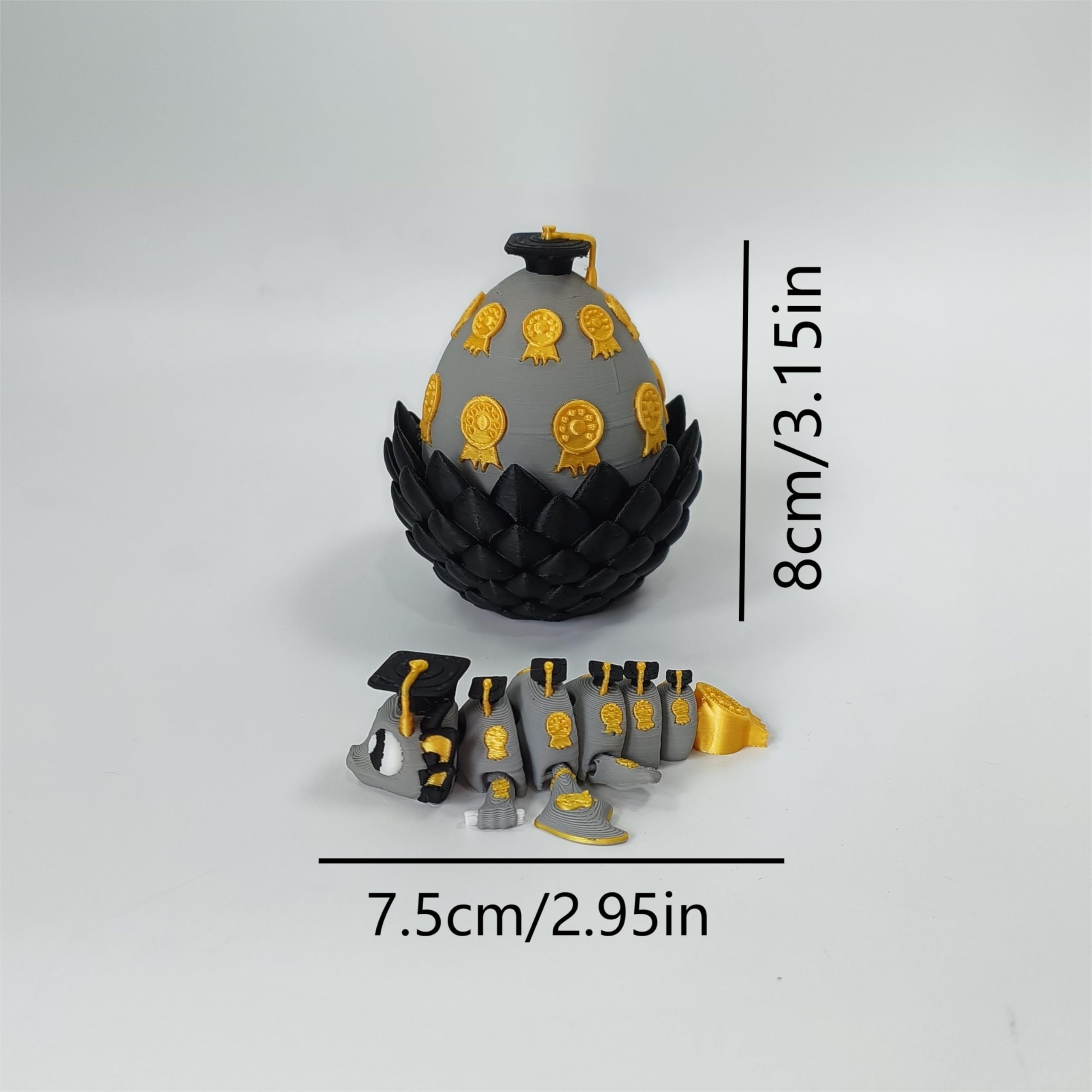 Enchanted 3D Egg with Miniature Inside - Handcrafted Printed Collectible | Fantasy Decor & Gift (Ice Cream Dragon & Egg (Box))