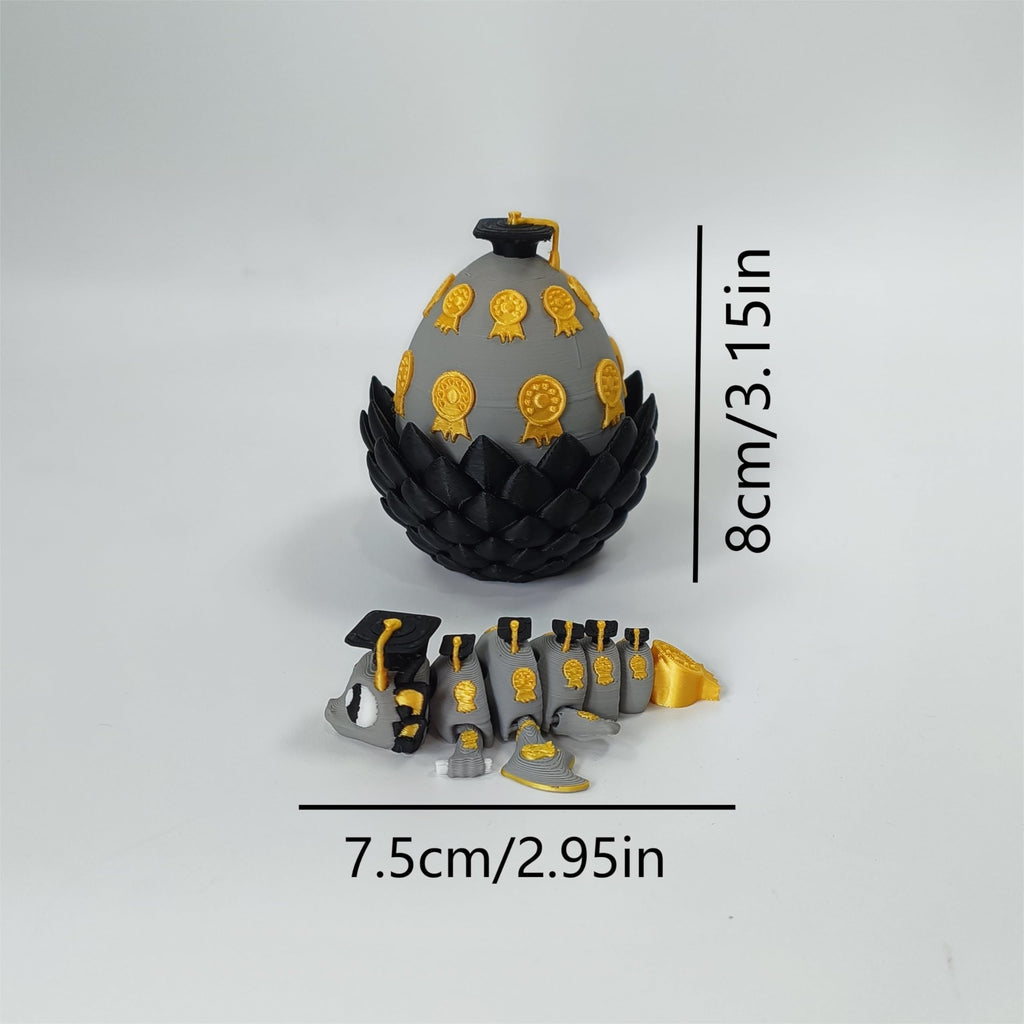 Enchanted 3D Egg with Miniature Inside - Handcrafted Printed Collectible | Fantasy Decor & Gift (Ice Cream Dragon & Egg (Box))